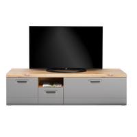 Tv-element Auris, Barva Hrasta, Siva - siva, Moderno, umetna masa/leseni material (190/50/50cm) - Mömax
