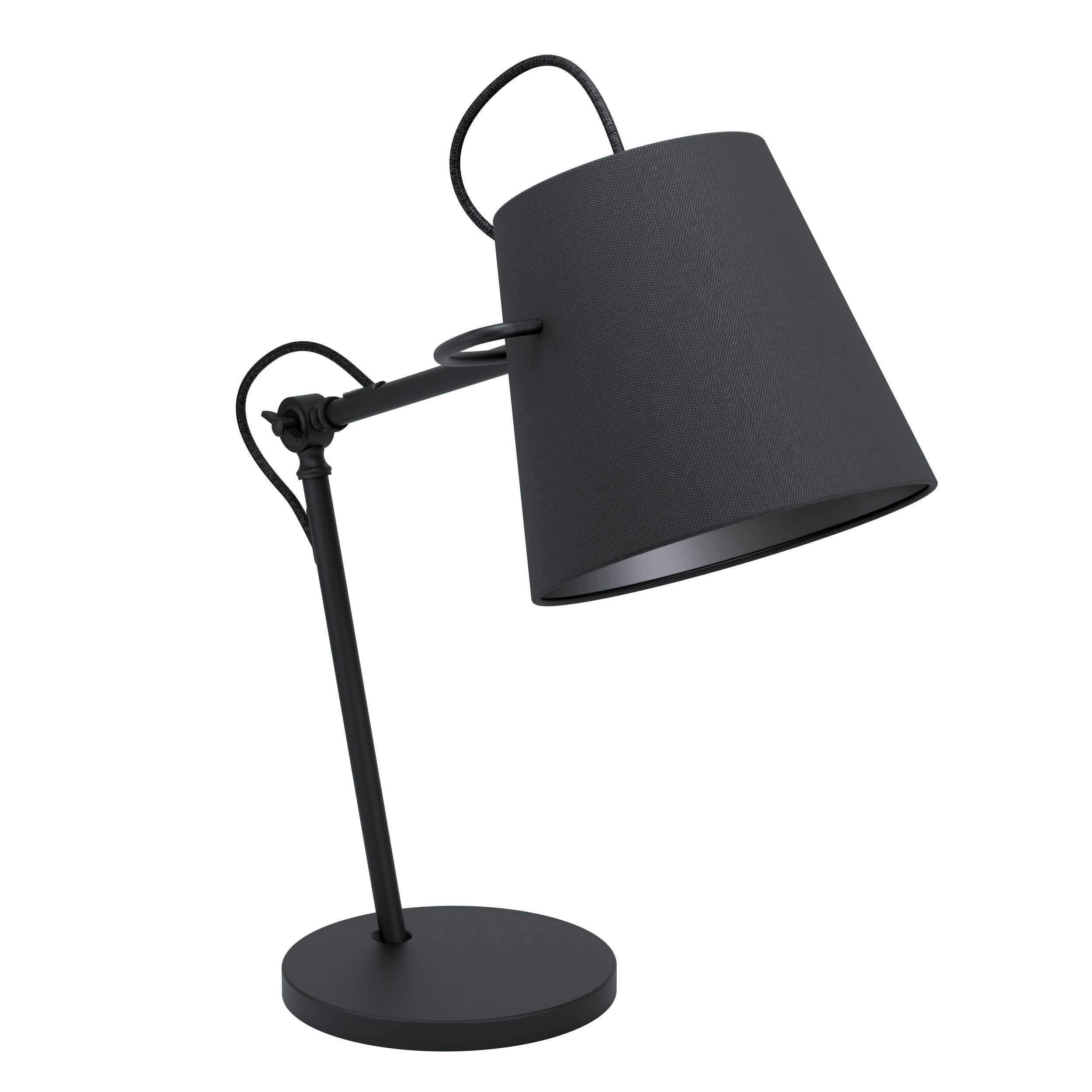 Tischleuchte 39866*granadillos - Schwarz, Basics, Textil/Metall (24/45/64cm) - Eglo