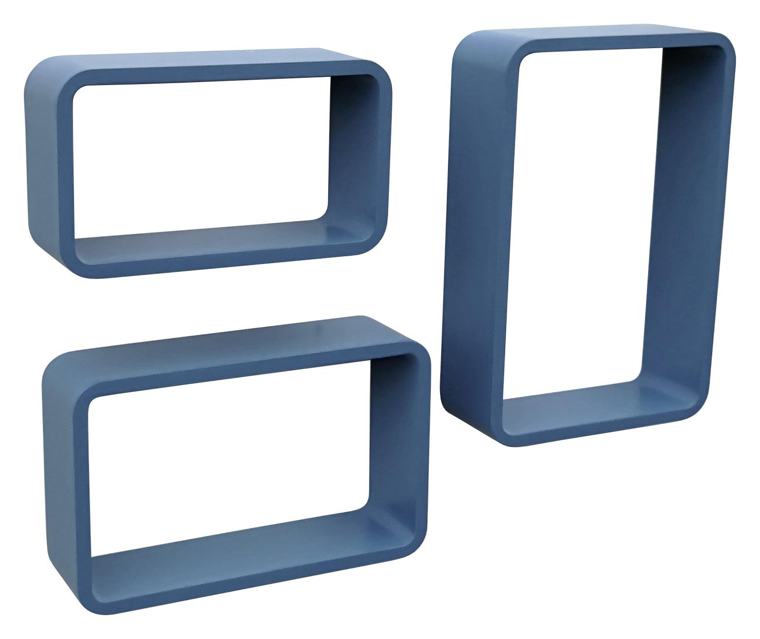Stenski Regal Sven - modra, Moderno, leseni material (30/40/35/45/25/20/11cm) - Modern Living