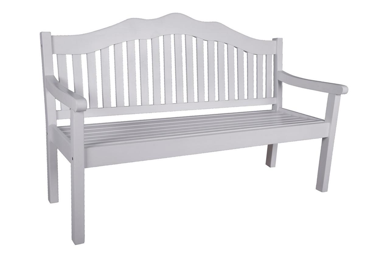 Gartenbank Austin Weiß ca. 160x103x64 cm Holz - Eukalyptusholzfarben/Weiß, Basics, Holz (160/103/64cm) - Gardenson