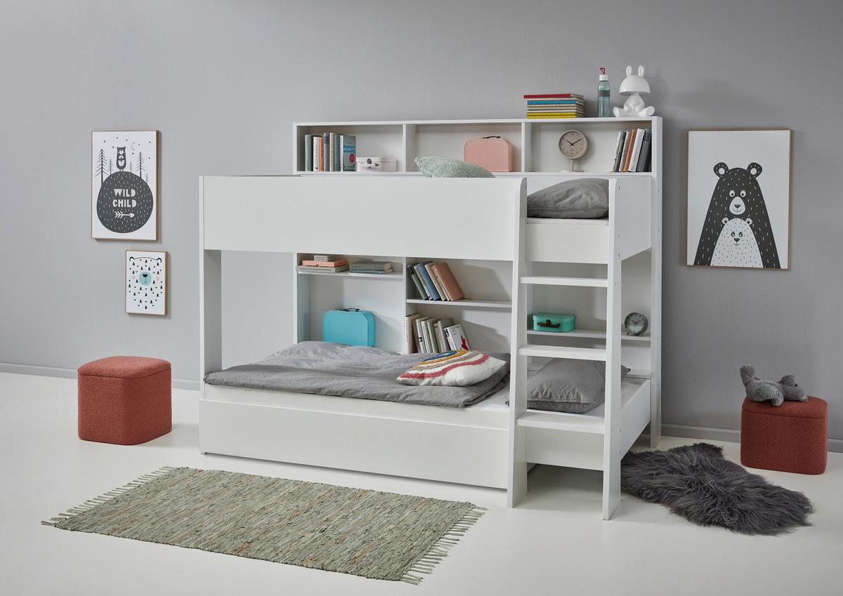 Krevet Na Kat Sely - bijela, Konvencionalno, drvni materijal (90/200cm) - Based