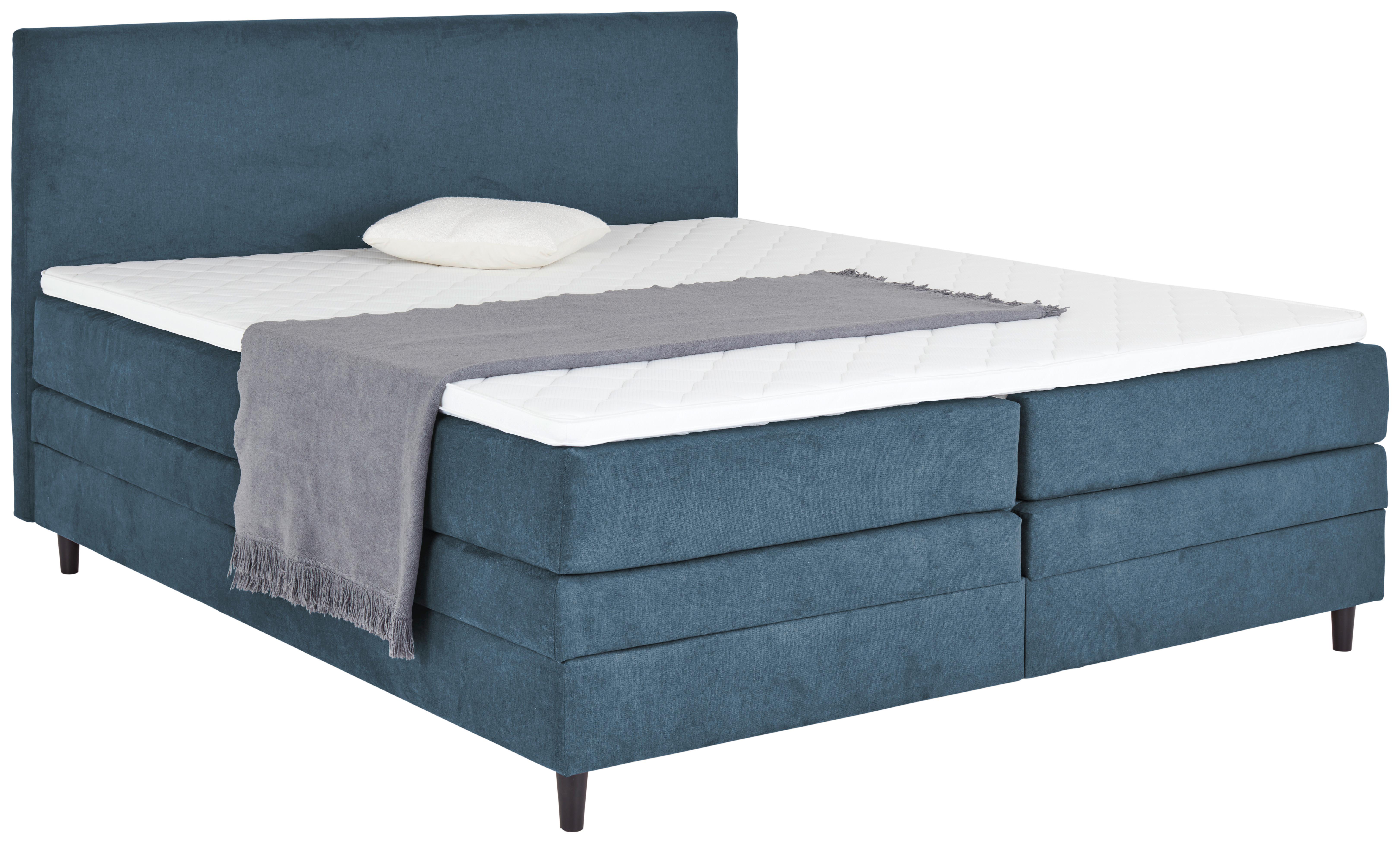 Boxspring Krevet Kleopatra - plava, Konvencionalno, drvni materijal/tekstil (160/200cm) - Modern Living