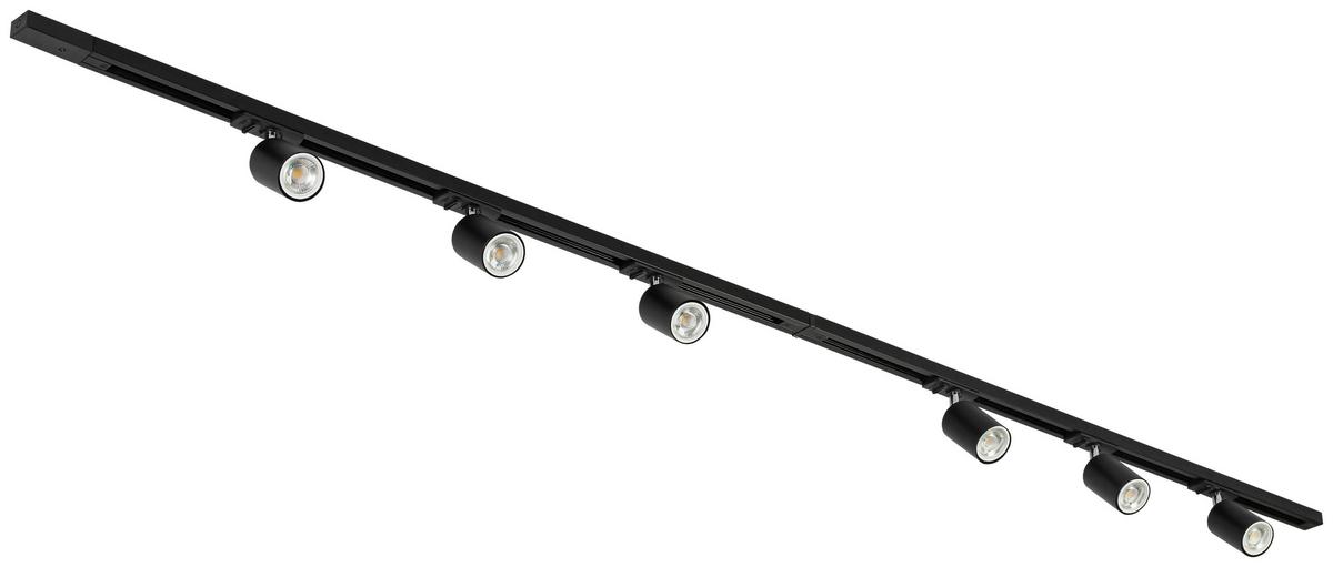 SYSTEM SZYNOWY BINE - czarny/kolor chromowy, Trend, tworzywo sztuczne/metal (110/104/14cm) - Novel