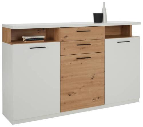 Sideboard in Weiss/Eichefarben - Weiss/Eichefarben, Modern, Holzwerkstoff/Kunststoff (169,6/106,5/42cm) - Mömax