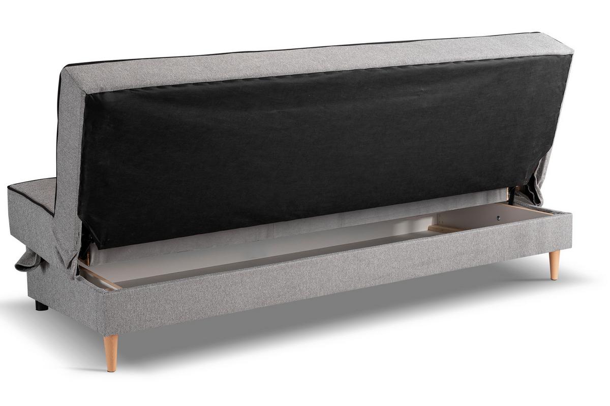 Schlafsofa Bono Hellgrau - Hellbraun/Hellgrau, Basics, Holz/Textil (199/91/91cm) - MID.YOU