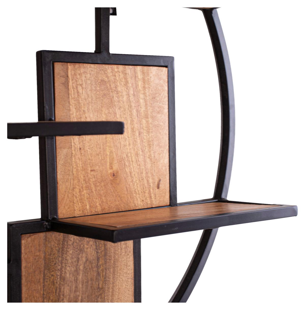 WANDREGAL KRONOS - Walnussfarben/Schwarz, KONVENTIONELL, Holz/Metall (80/80/16cm) - MID.YOU