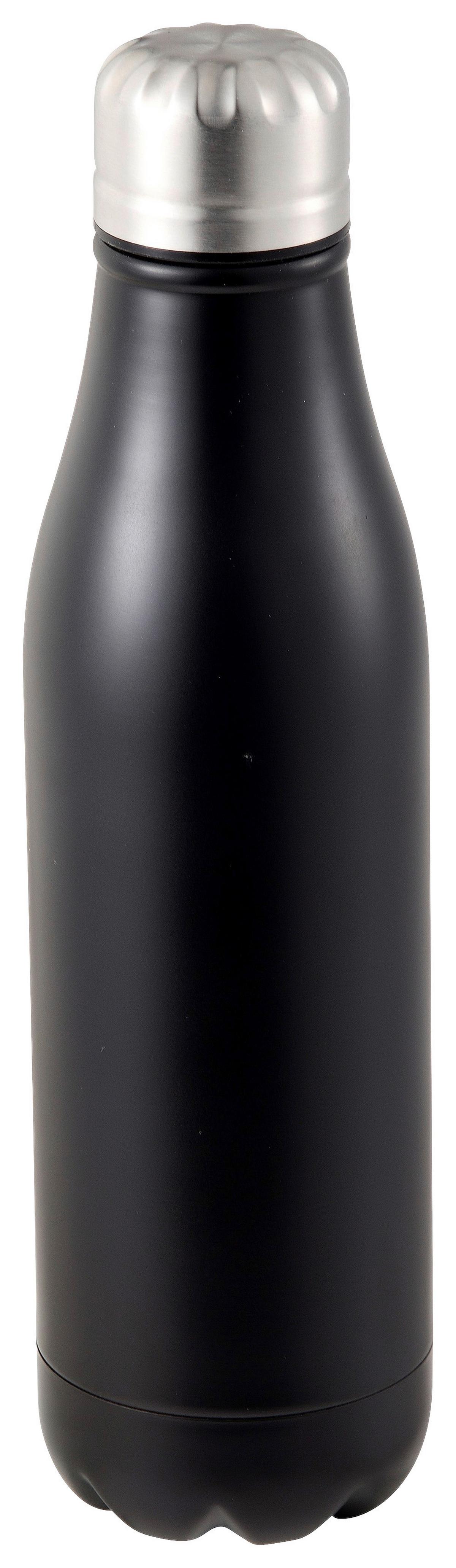 Hőszigetelt Palack Oscar - fekete/ezüstszínű, Konventionell, műanyag/fém (7,1/26,6cm) - Modern Living