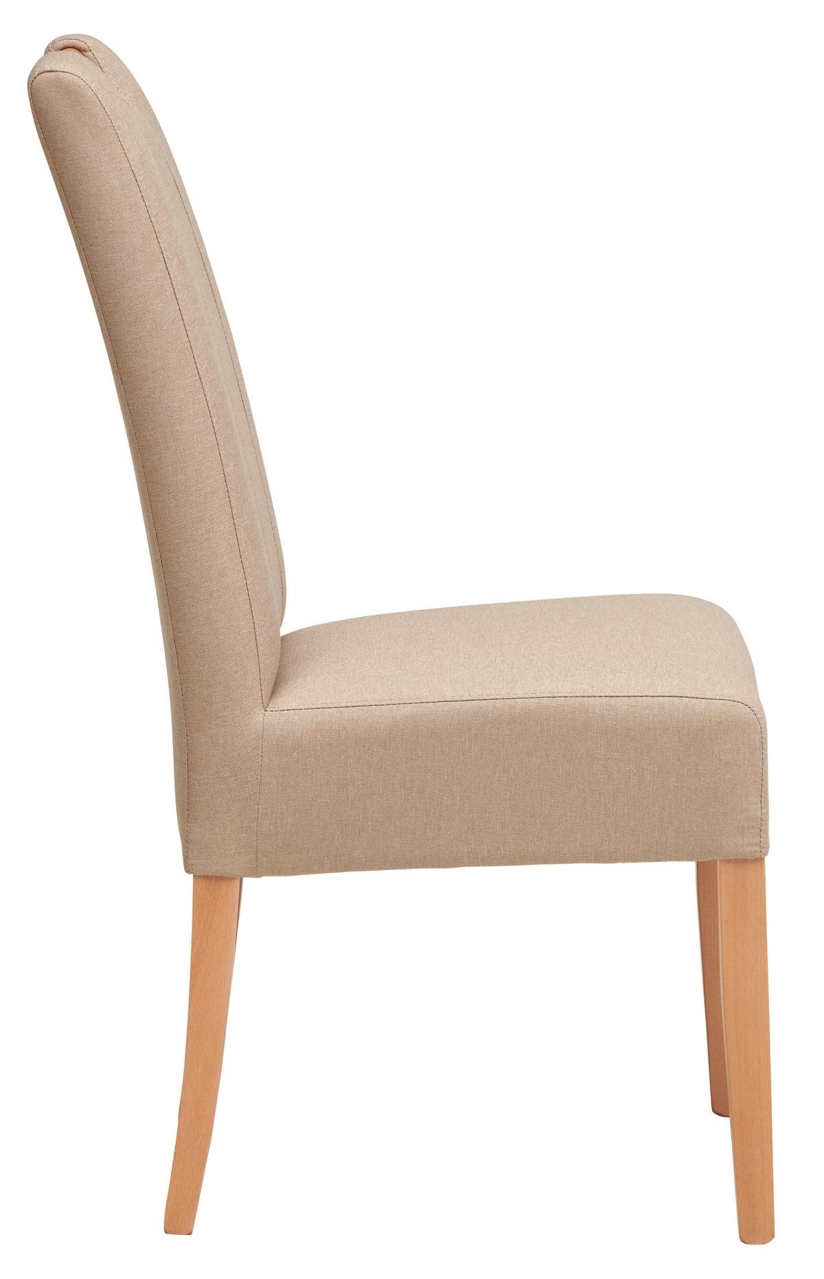 KRZESŁO JASMIN - kolor naturalny/taupe, Modern, drewno/tkanina (46/101/62cm) - Livetastic