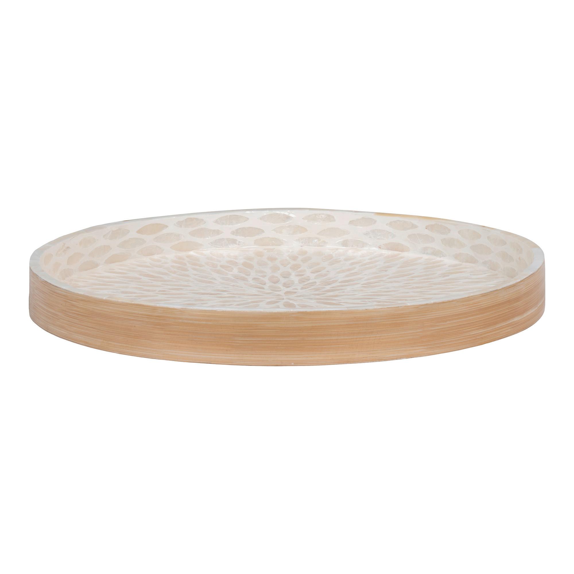 Serviertablett Tray Beige - Beige, Design, Holz/Keramik (40/3.5/40cm)