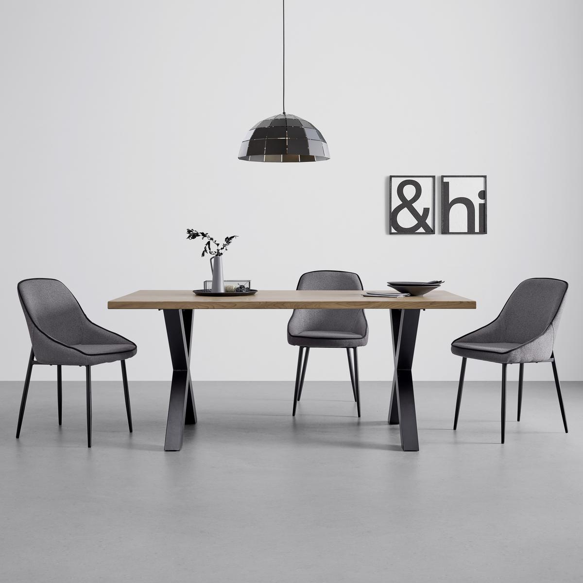 Esstisch Giona in Esche - Eschefarben/Schwarz, Modern, Holzwerkstoff/Metall (180/76/90cm) - Bessagi Home