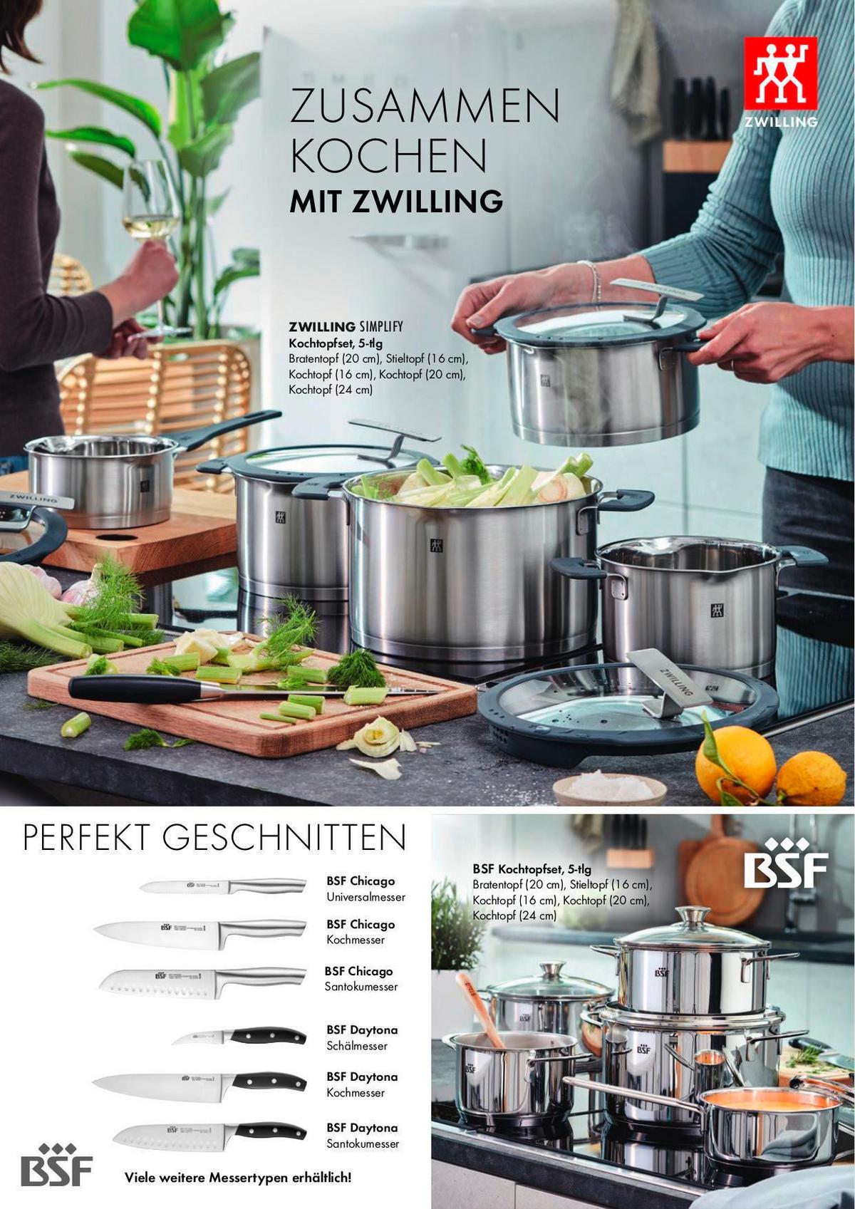 ZESTAW GARNKÓW 1009150 ZWILLING - kolor stalowy, metal/szkło - Zwilling