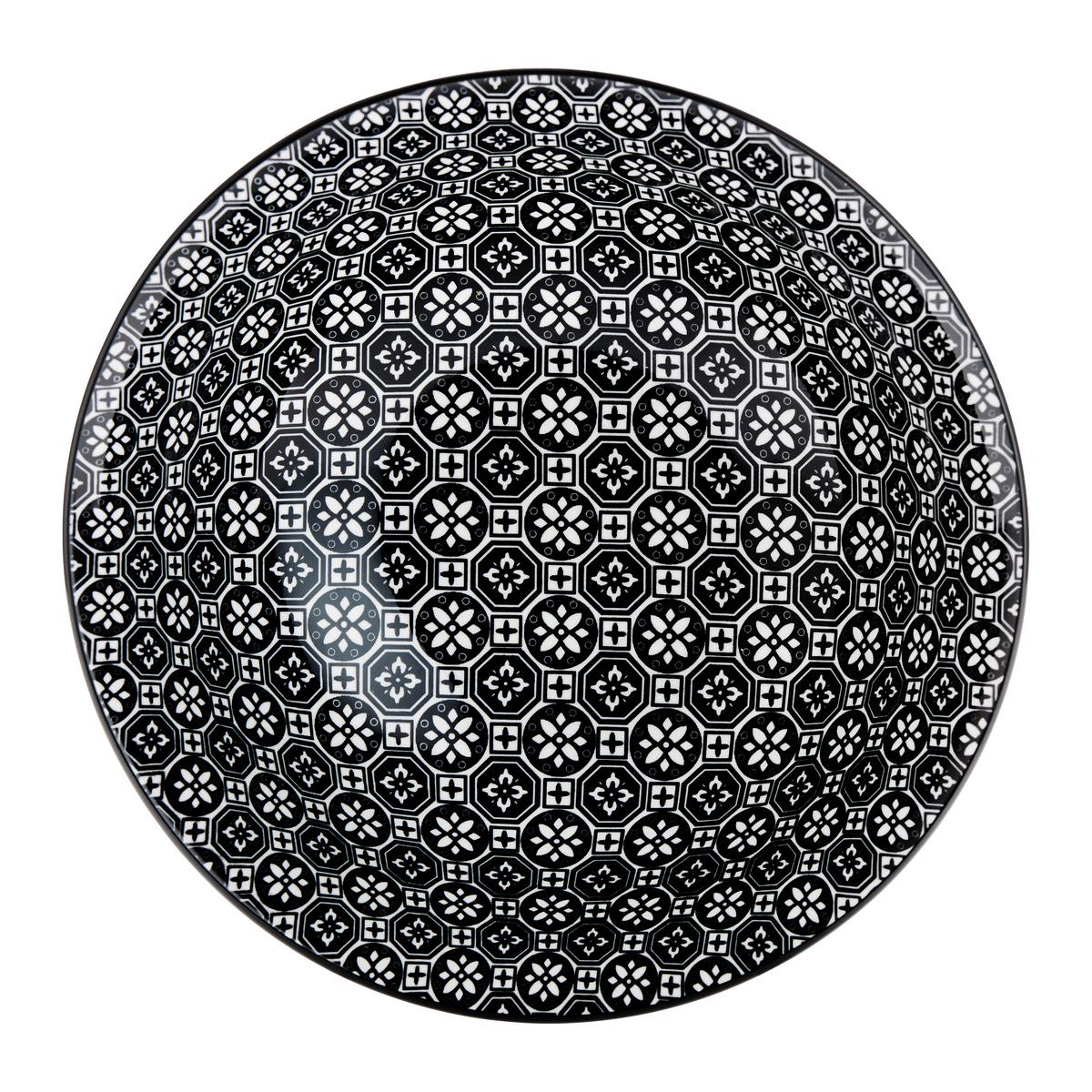Farfurie adâncă Shiva - alb/negru, Lifestyle, ceramică (21/7,8cm) - Mömax