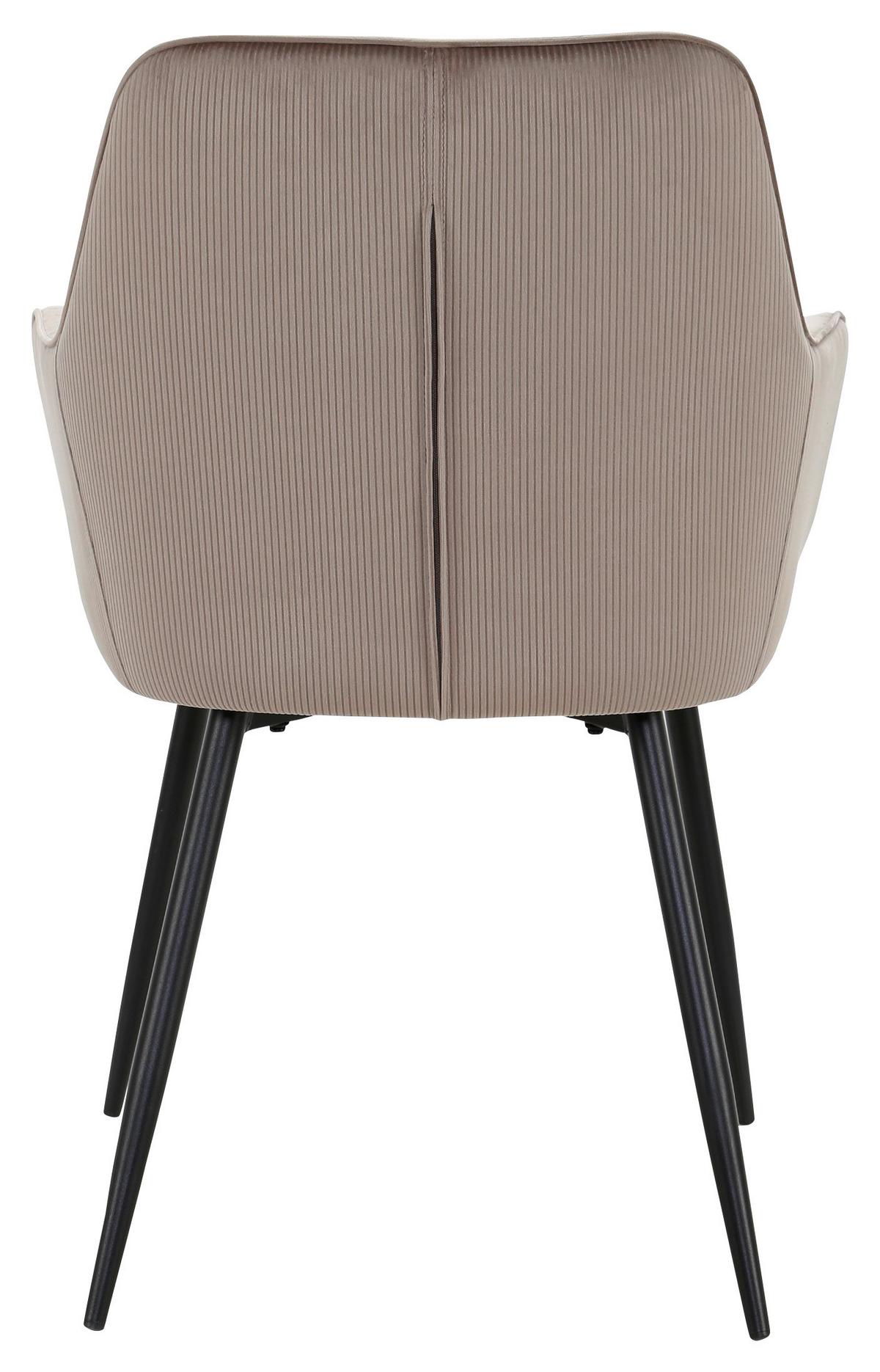 KRZESŁO Z PODŁOKIETNIKAMI FOX - czarny/taupe, Design, metal/tkanina (57/85/60cm) - Novel