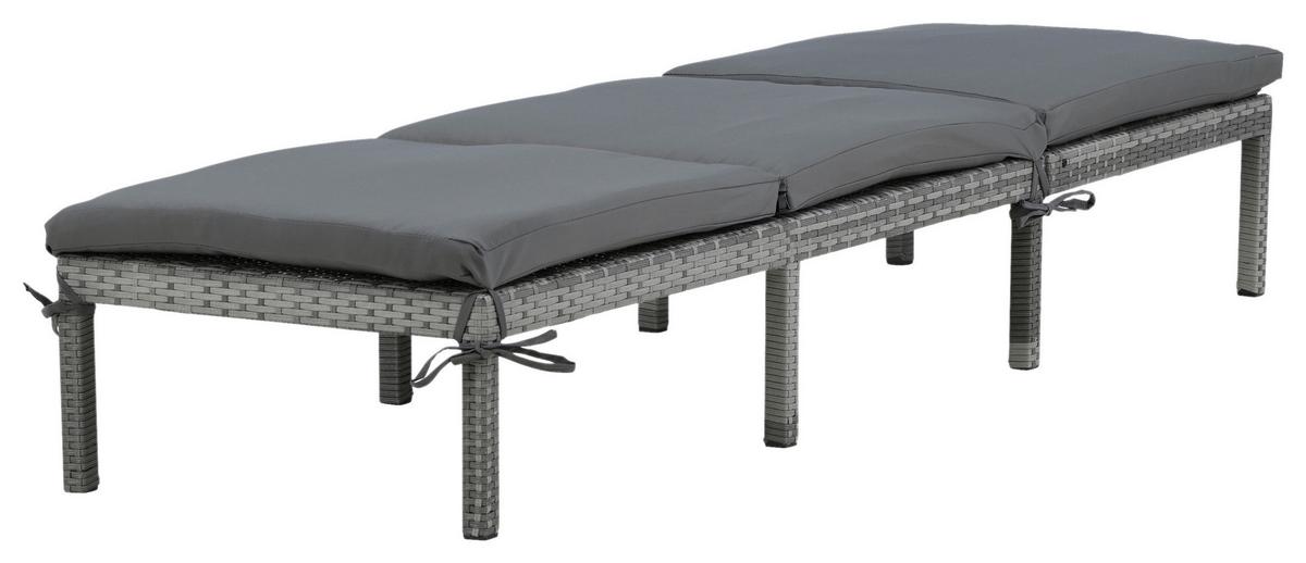 Gartenliege Bilbao ca. 59x84x198 cm Grau - Grau, KONVENTIONELL, Kunststoff/Textil (59/84/198cm) - Gardenson