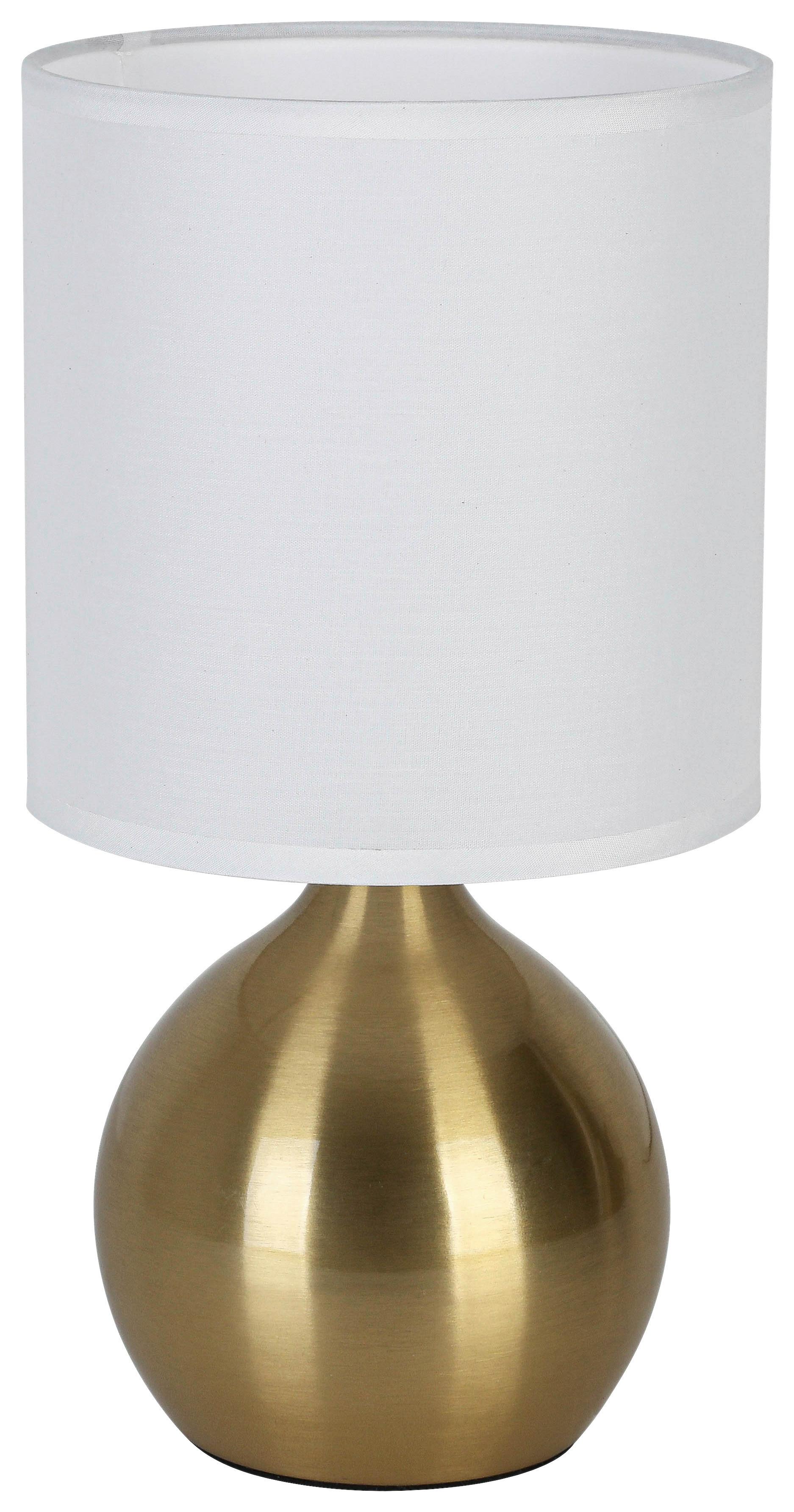 Asztali Lámpa Irti - sárgarézszínű/fehér, Konventionell, műanyag/textil (15/28,5cm) - Mömax