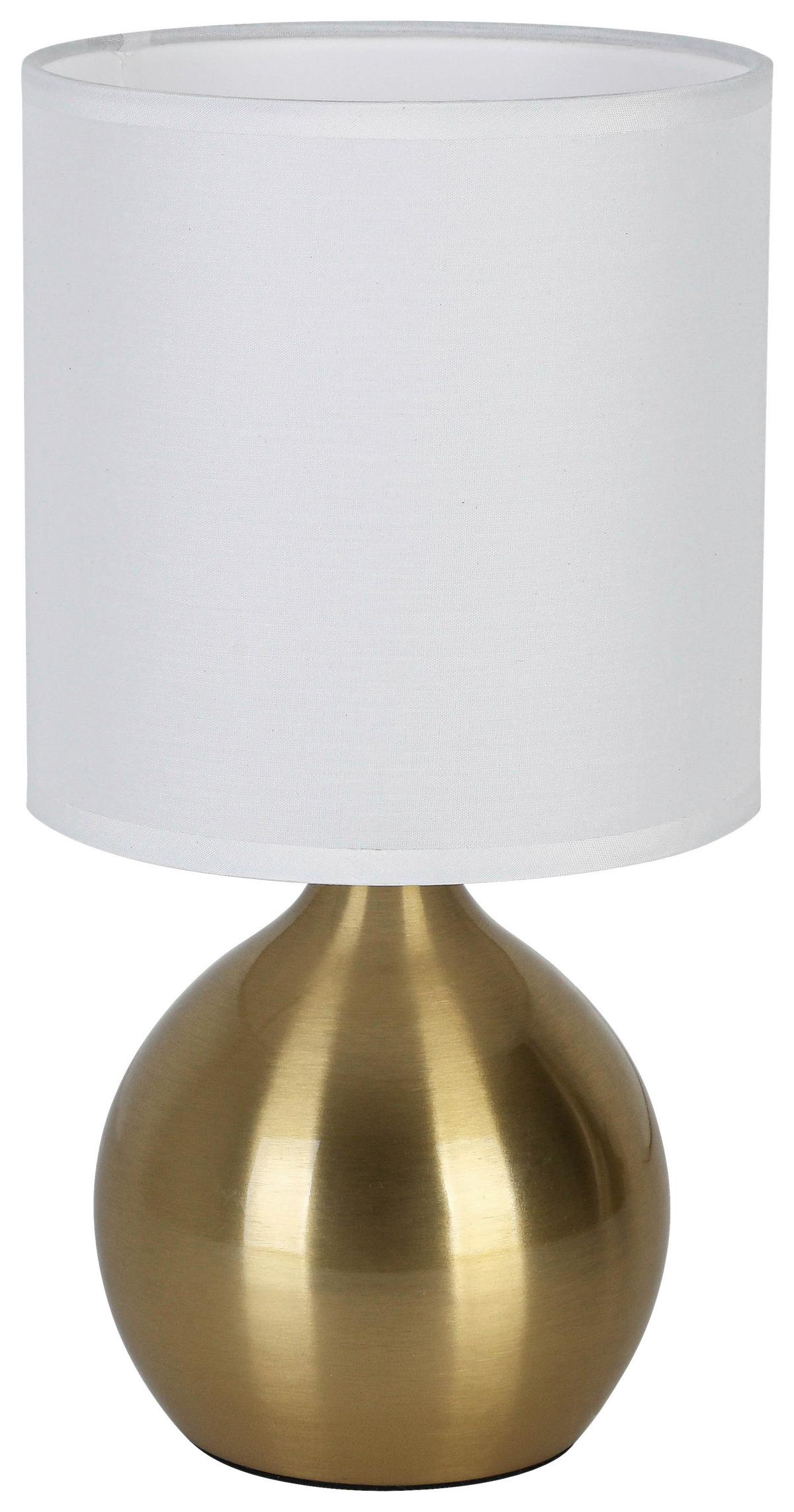 Asztali Lámpa Irti - sárgarézszínű/fehér, Konventionell, műanyag/textil (15/28,5cm) - Mömax