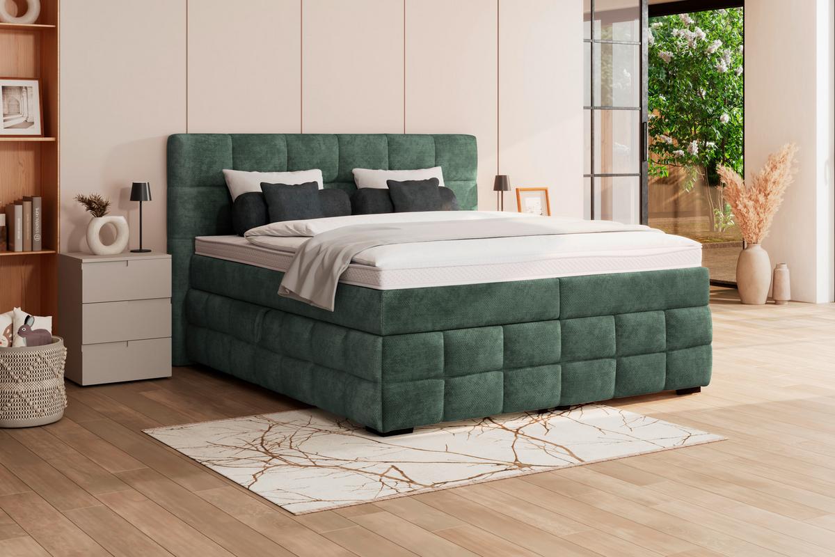 PAT BOX VEGA - verde, Trend, lemn/textil (160/200cm) - Modern Living