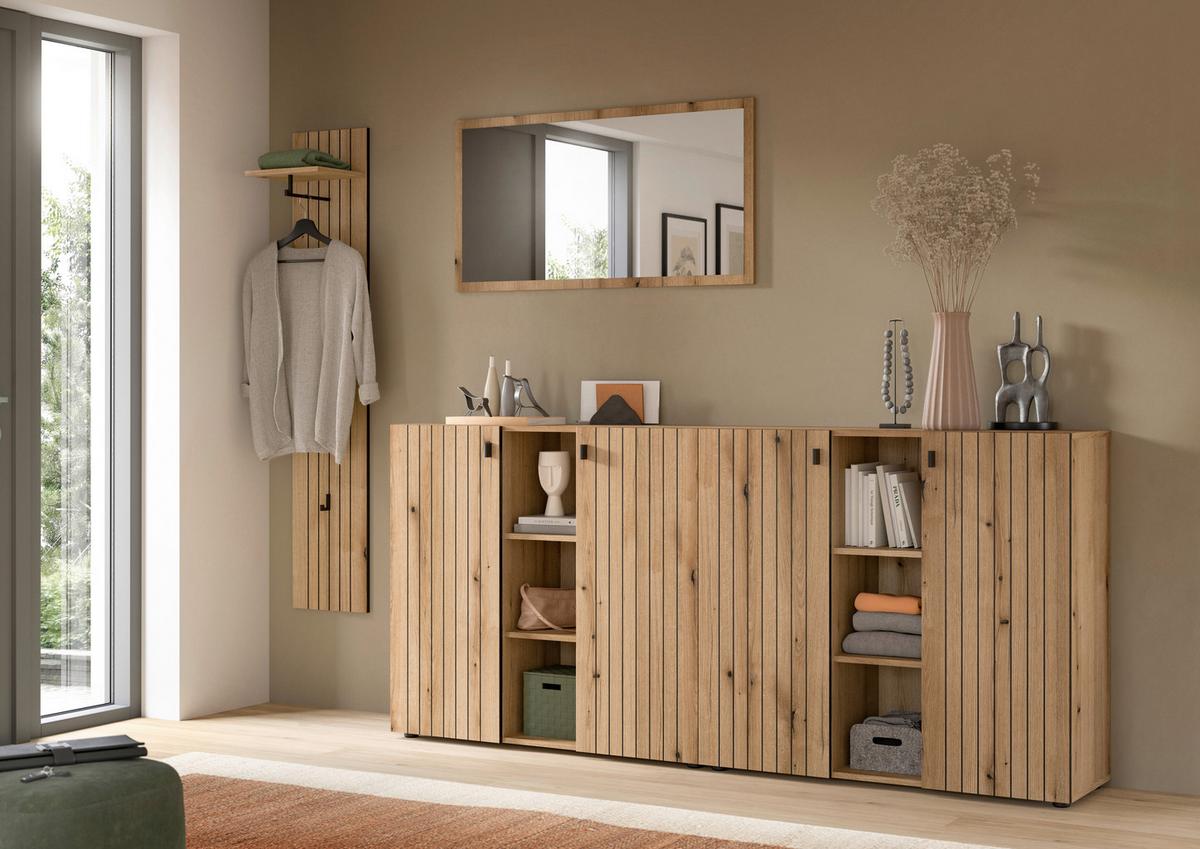 GARDEROBE STATION - Eichefarben, Design, Holzwerkstoff (258/192/37cm) - MID.YOU