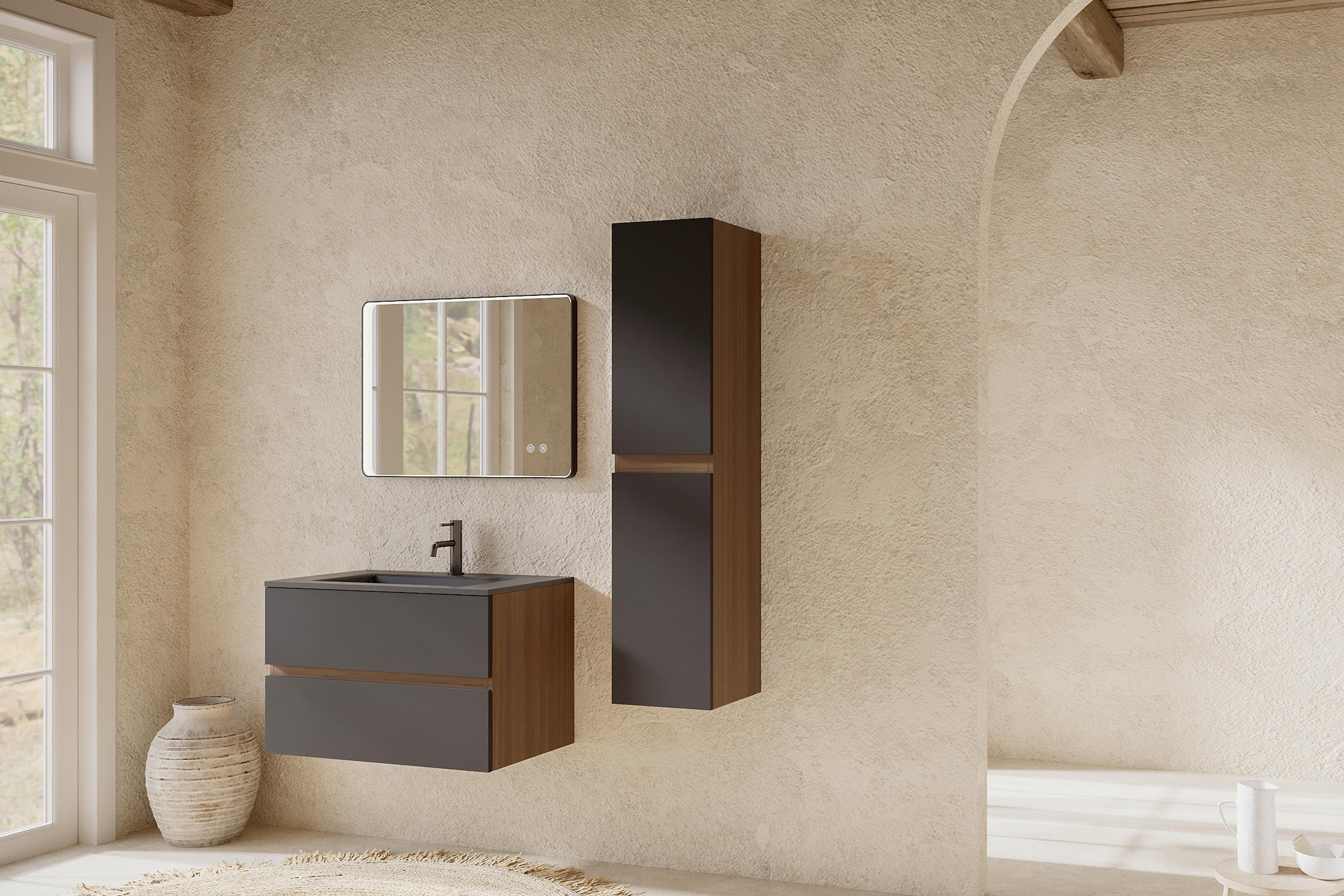 Element Ispod Umivaonika Easy - boje oraha/crna, Moderno, drvni materijal (80/51/46cm)