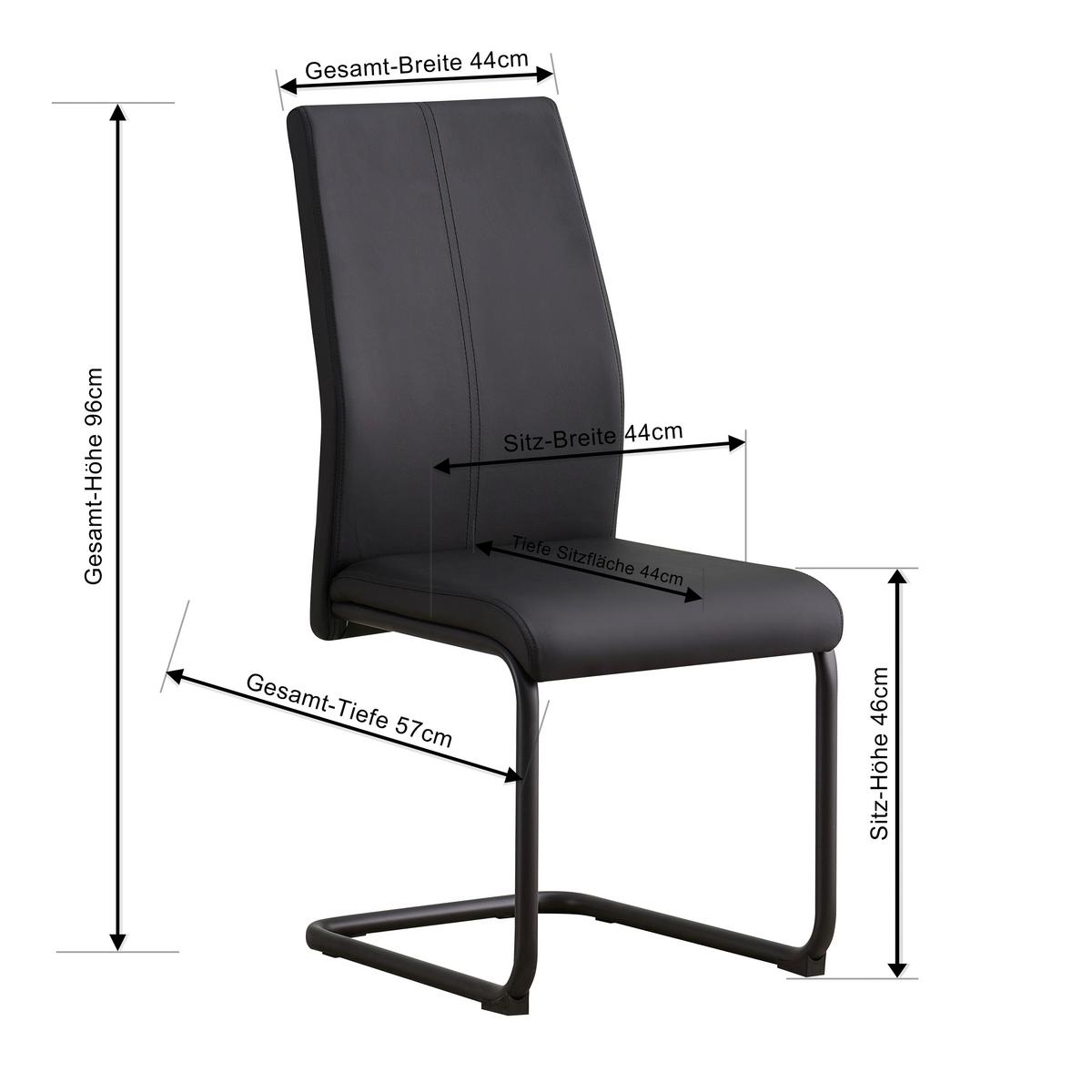 Stolica Anne *ph* - crna/krem, Konvencionalno, metal/tekstil (44/96/57cm) - Best Price