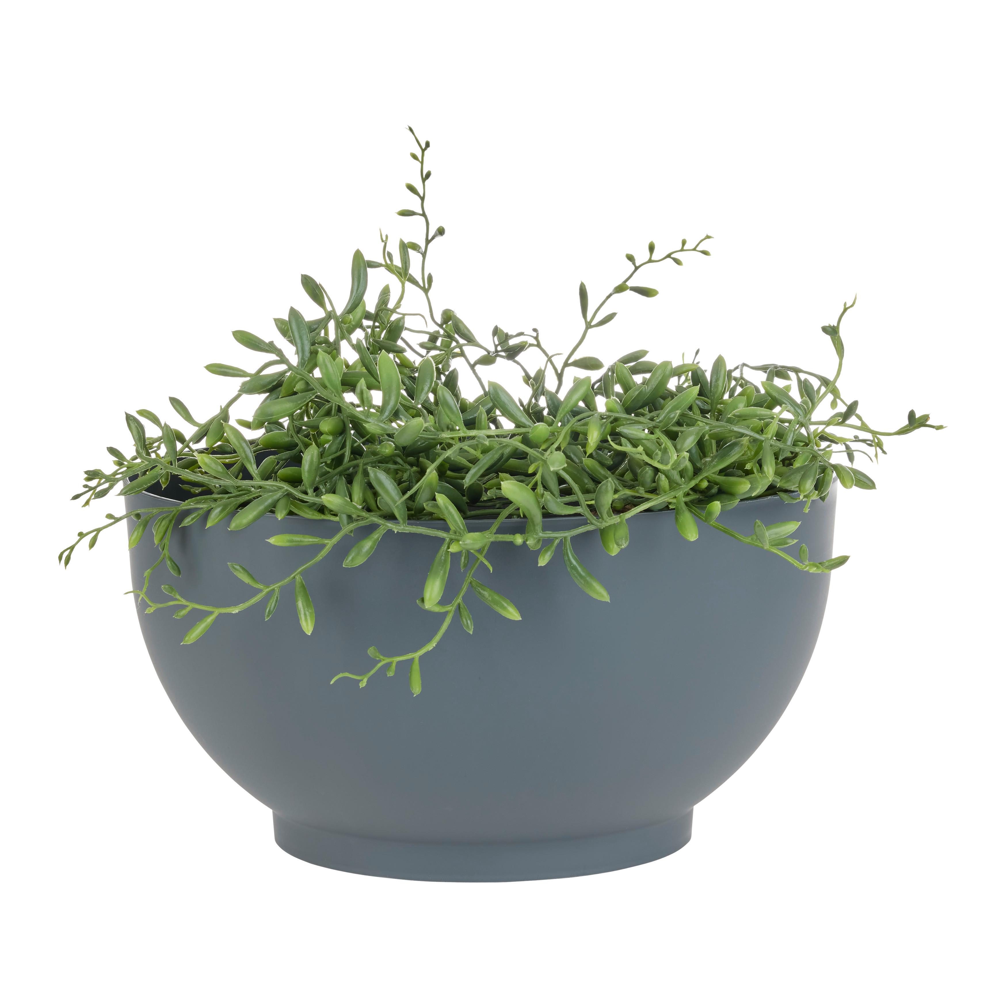 Übertopf Siena Anthrazit Ø ca. 29,5cm - Anthrazit, KONVENTIONELL, Kunststoff (29,5/15,3cm) - Mömax
