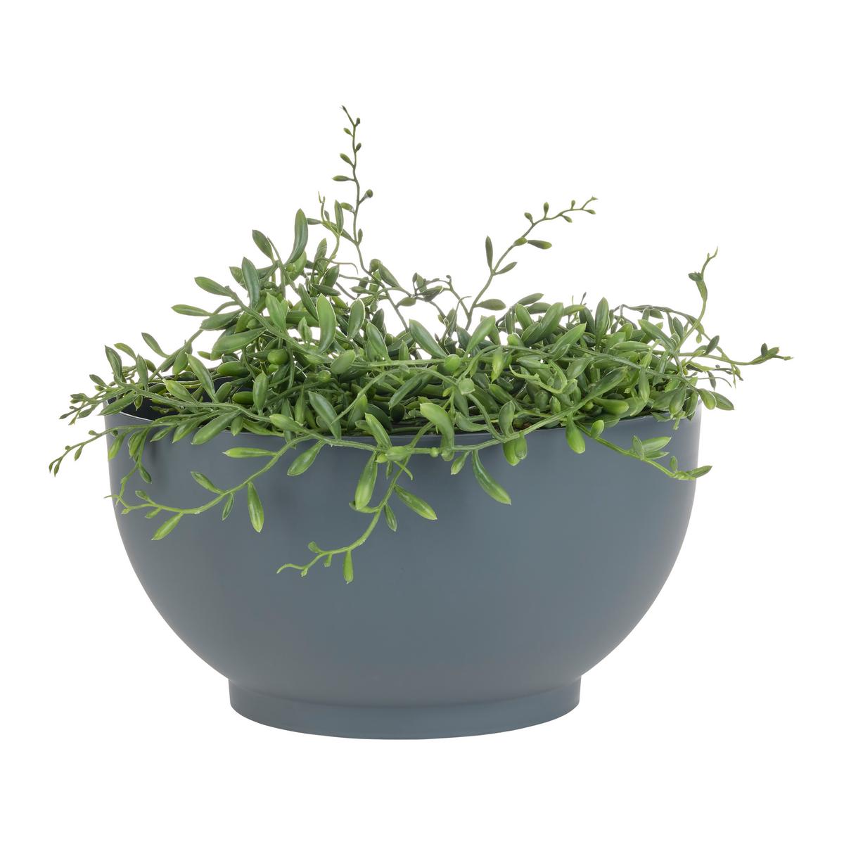 Übertopf Siena Anthrazit Ø ca. 29,5cm - Anthrazit, KONVENTIONELL, Kunststoff (29,5/15,3cm) - Mömax