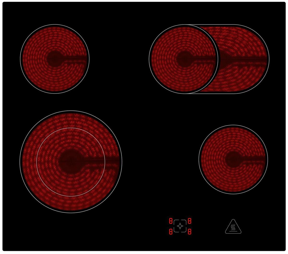 Herdset HS2201-26 Jamie Schwarz/Edelstahlfarben - Edelstahlfarben/Schwarz, Trend, Glas/Kunststoff (59,5/59,5/56,5cm) - Respekta