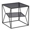 SIDOBORD ANGEL - grå/svart, Modern, metall/glas (45/45/45cm) - Premium Living