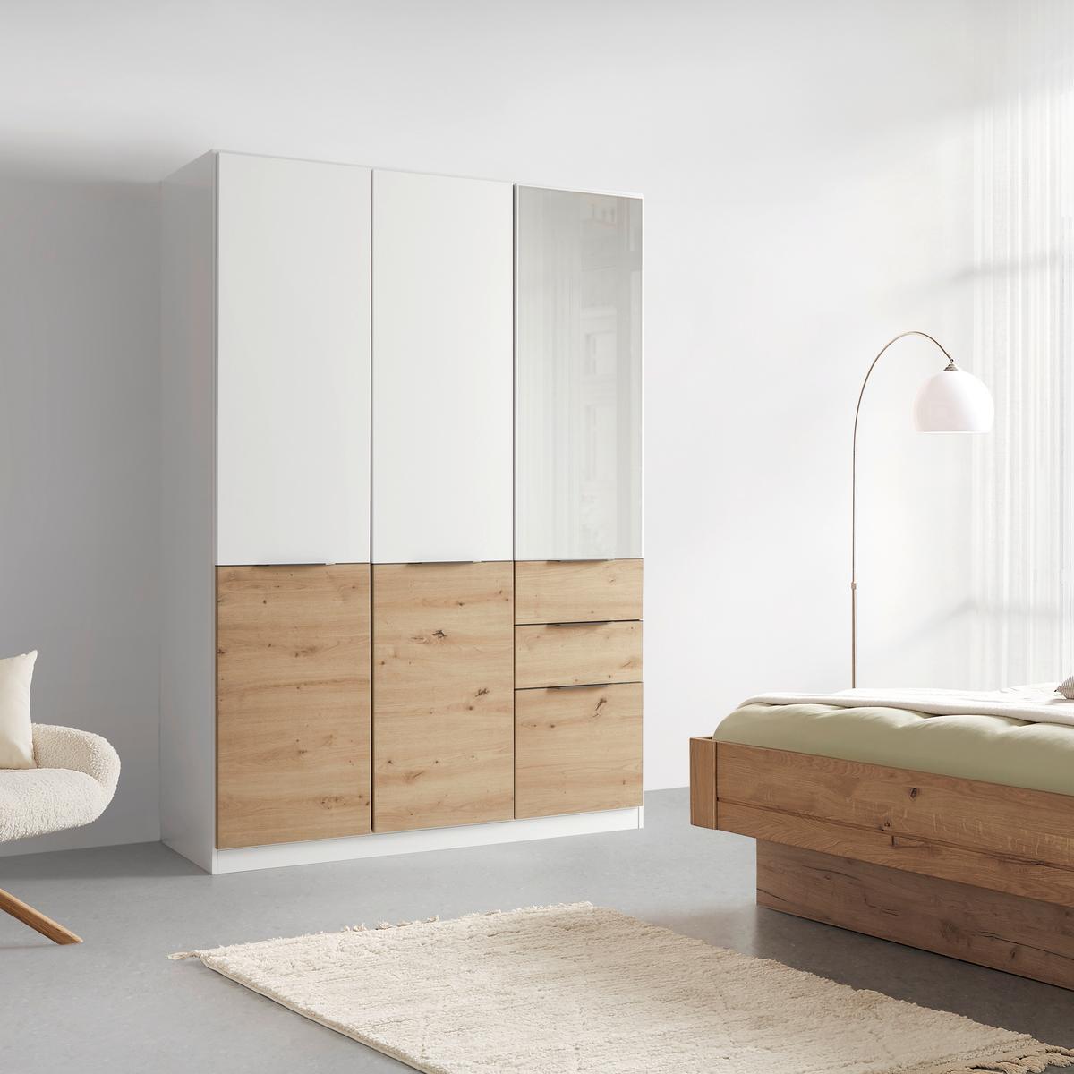 Drehtürenschrank Max Weiß/Eiche Artisan - Weiß/Eiche Artisan, KONVENTIONELL, Holzwerkstoff/Kunststoff (136/197/54cm) - Mömax