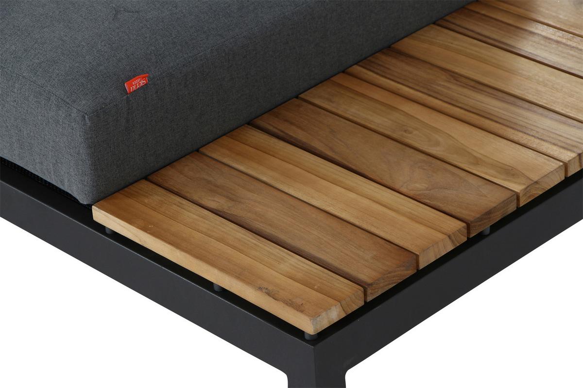 LOUNGEGARNITUR N12886 - Anthrazit/Teakfarben, KONVENTIONELL, Holz/Kunststoff - Siena Garden