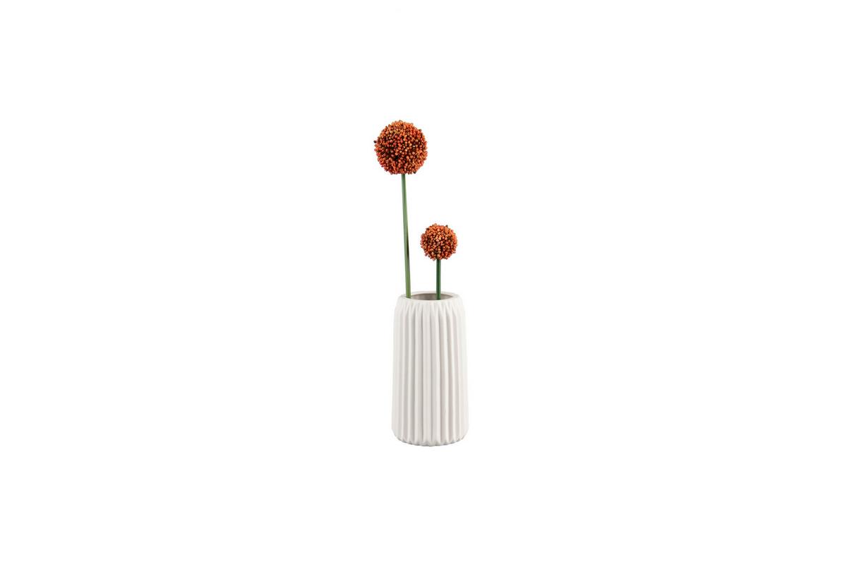 Dekovase Ruffle Weiß - Weiß, Basics, Keramik (10,5/10,5/20cm)