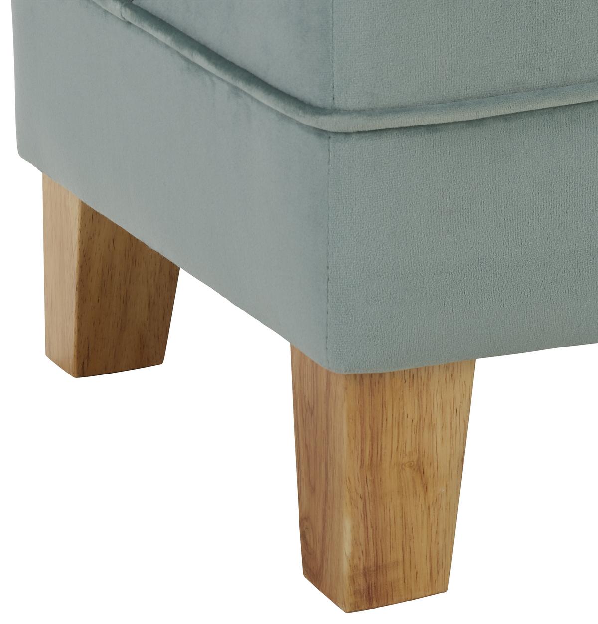 Klop Alissa - barve hrasta/zelena, Moderno, tekstil/les (110/45/42cm) - Premium Living
