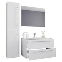 Kopalnica Badinos, Bela - bela, Moderno, leseni material/keramika (113cm) - MID.YOU