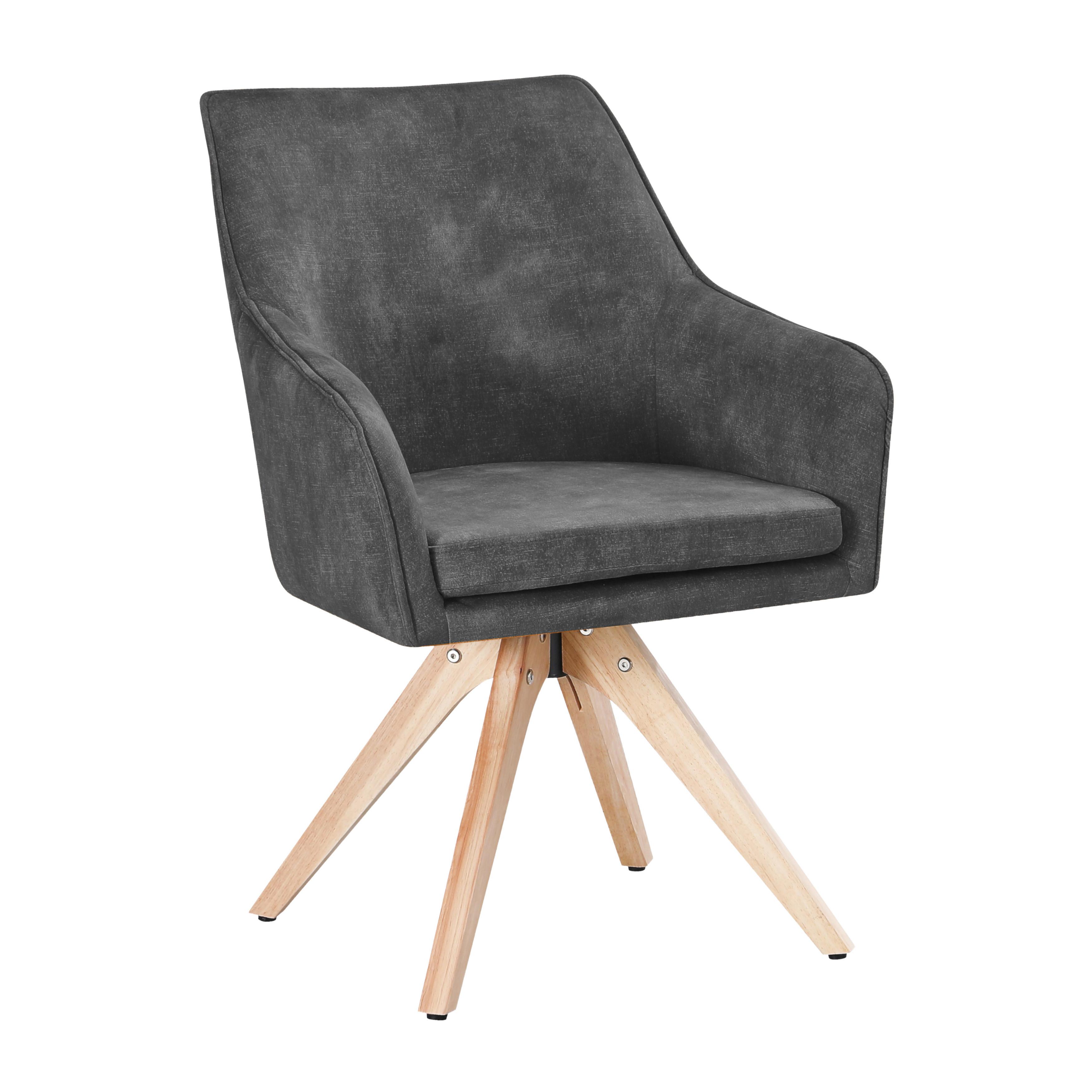 Naslanjač Lisa, Črna - siva/črna, Konvencionalno, tekstil/les (62/83/63cm)