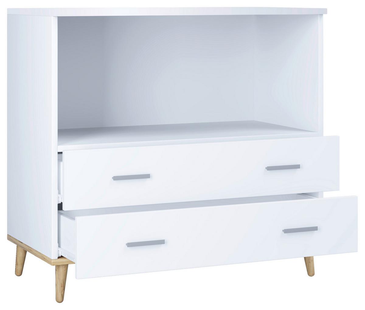 Wickelkommode Landos ca. 80 cm Weiß/Honigeiche - Weiß/Grau, MODERN, Holzwerkstoff/Kunststoff (60/93/49cm) - MID.YOU