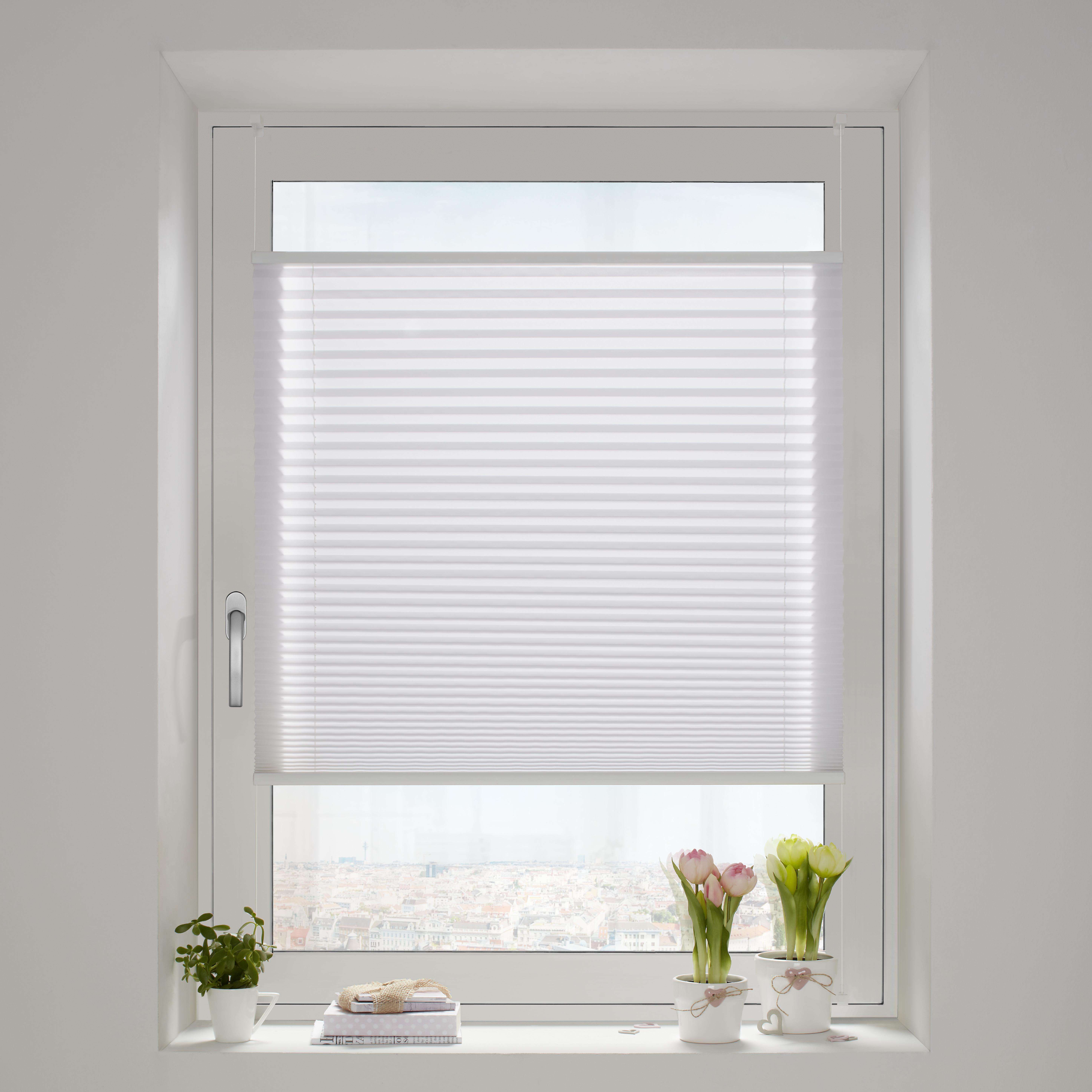 Plissee Light in Weiss ca. 100x130cm - Weiss, Textil (100/130cm) - Premium Living