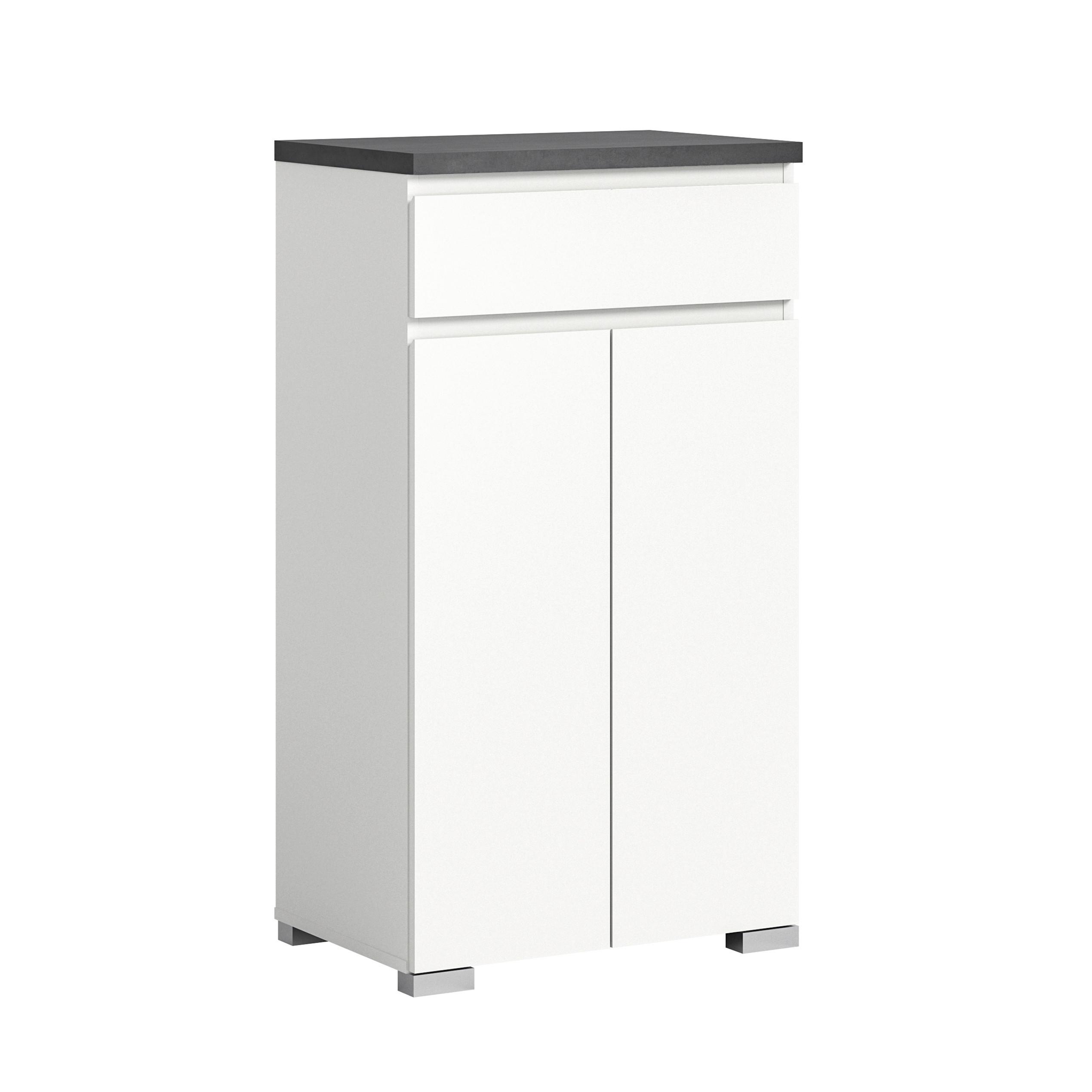 Schuhschrank Shoelove in Weiß/Grau - Silberfarben/Weiß, MODERN, Holzwerkstoff (60/109/40cm) - Mömax