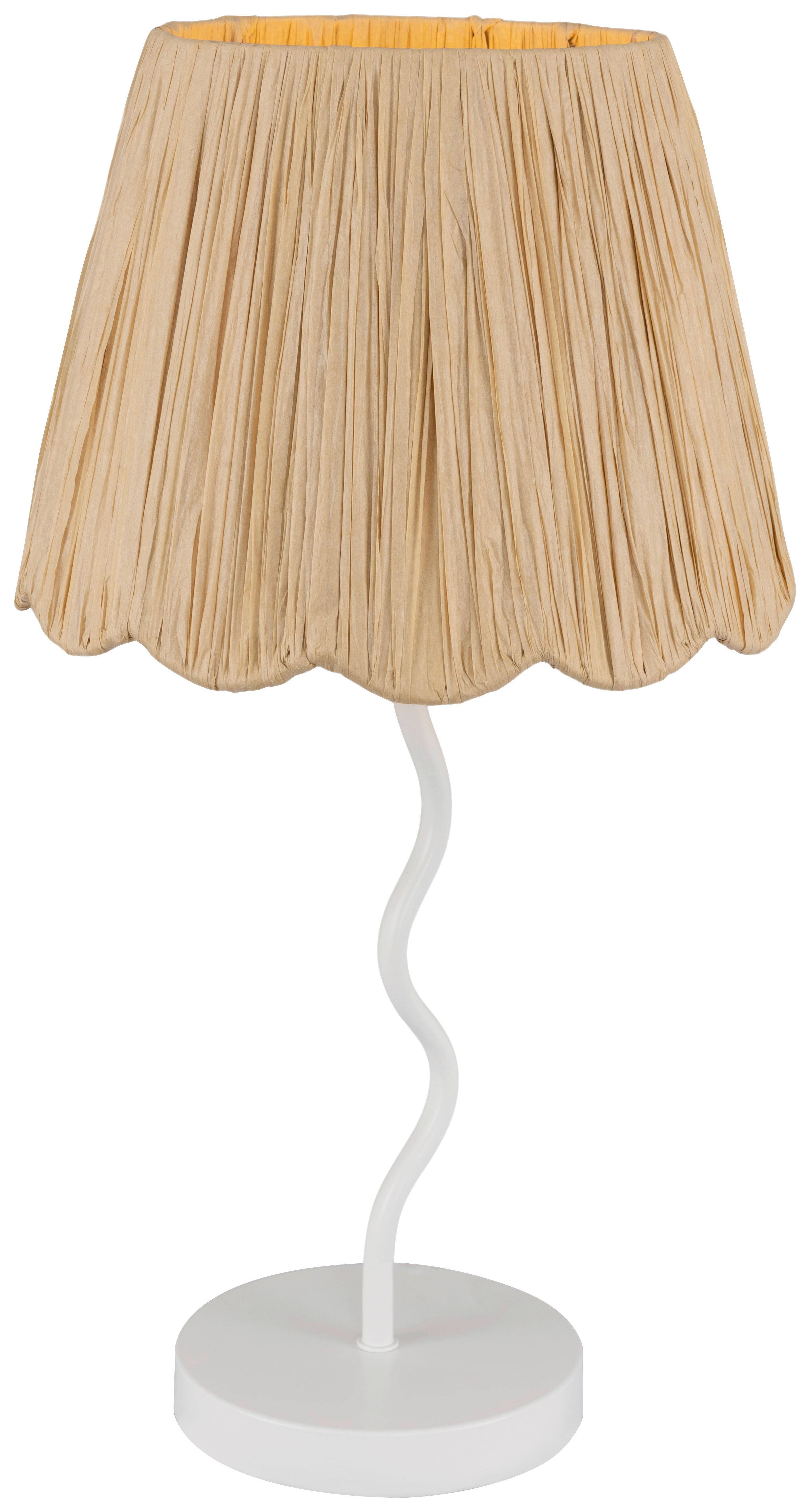 Tischleuchte Flock Naturfarben/Weiß max. 25 Watt - Naturfarben/Weiß, KONVENTIONELL, Papier/Metall (27/50cm)