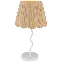Tischleuchte Flock Naturfarben/Weiß max. 25 Watt - Naturfarben/Weiß, KONVENTIONELL, Papier/Metall (27/50cm)