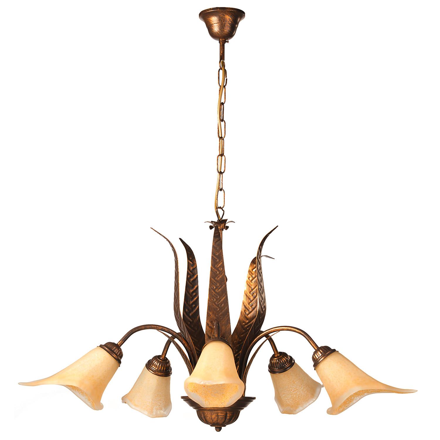 Kronleuchter Alga Bronzefarben max. 22 Watt - Bronzefarben, KONVENTIONELL, Glas/Metall (75/75/100cm)