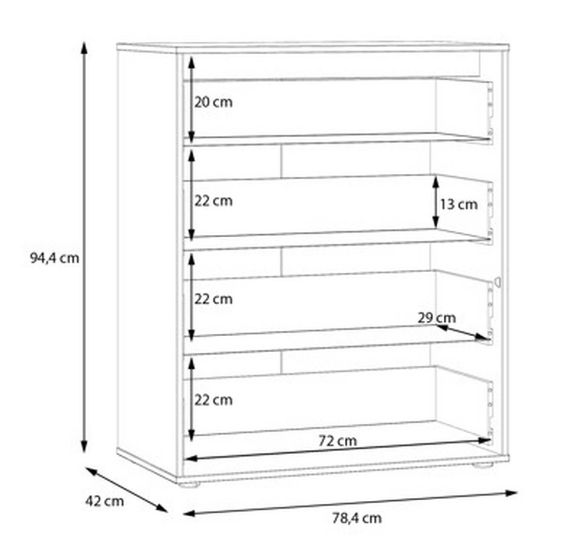Komód 4 Fiókkal Canchoa - zsályazöld, Modern, faalapú anyag (78,4/94,4/42cm)