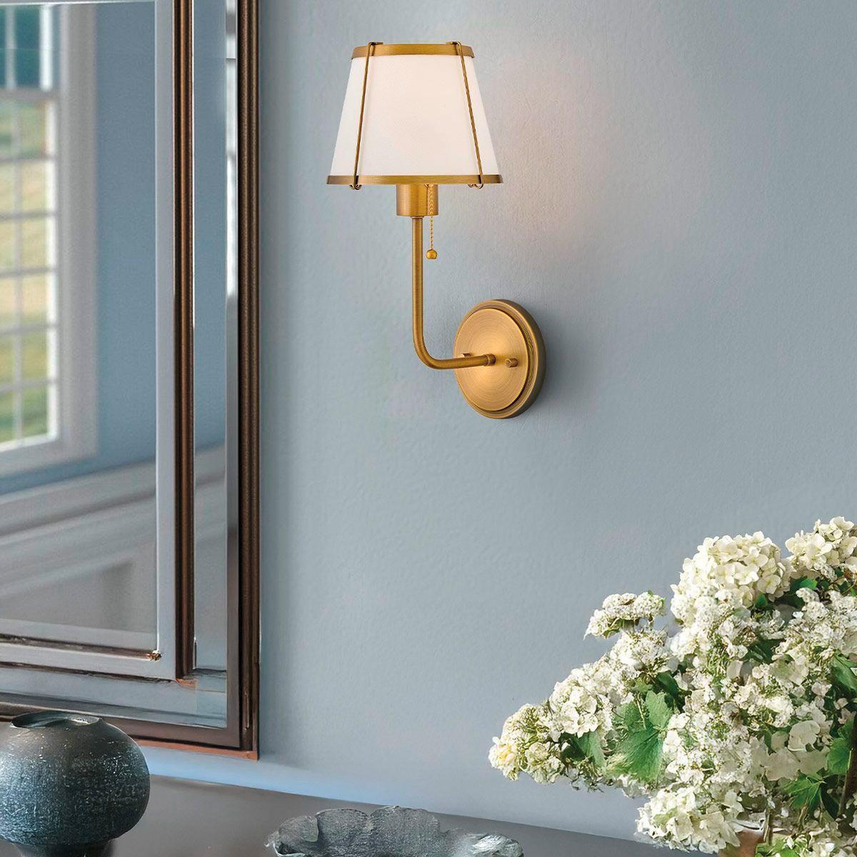 Falilámpa Hk-Clarke1-Dbr-Ow - aranyszínű/gyöngyház, Konventionell, fém (40/18,4/22,2cm) - Elstead Lighting