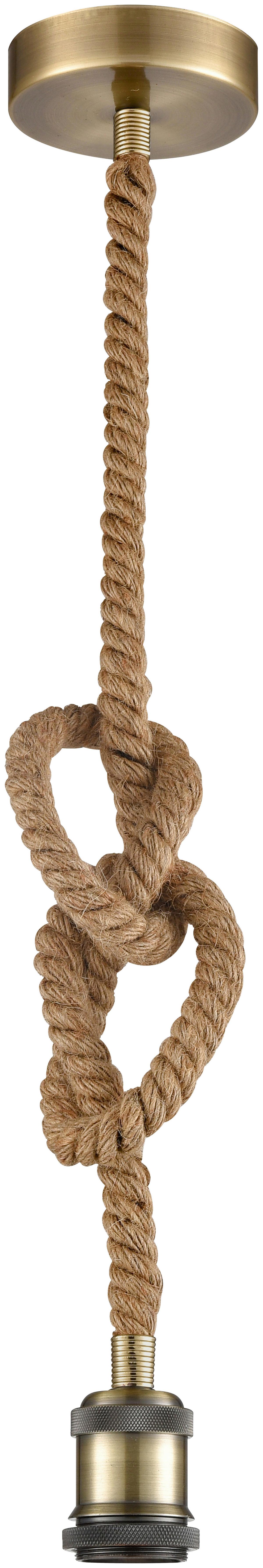 Kabel Za Visečo Svetilko Christian, Vrv, 120 Cm - rjava, Trendi, tekstil (120cm) - Mömax