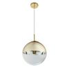 Hängeleuchte Varus in Goldfarben max. 40 Watt - Transparent/Goldfarben, Design, Glas/Metall (25/120cm) - Globo