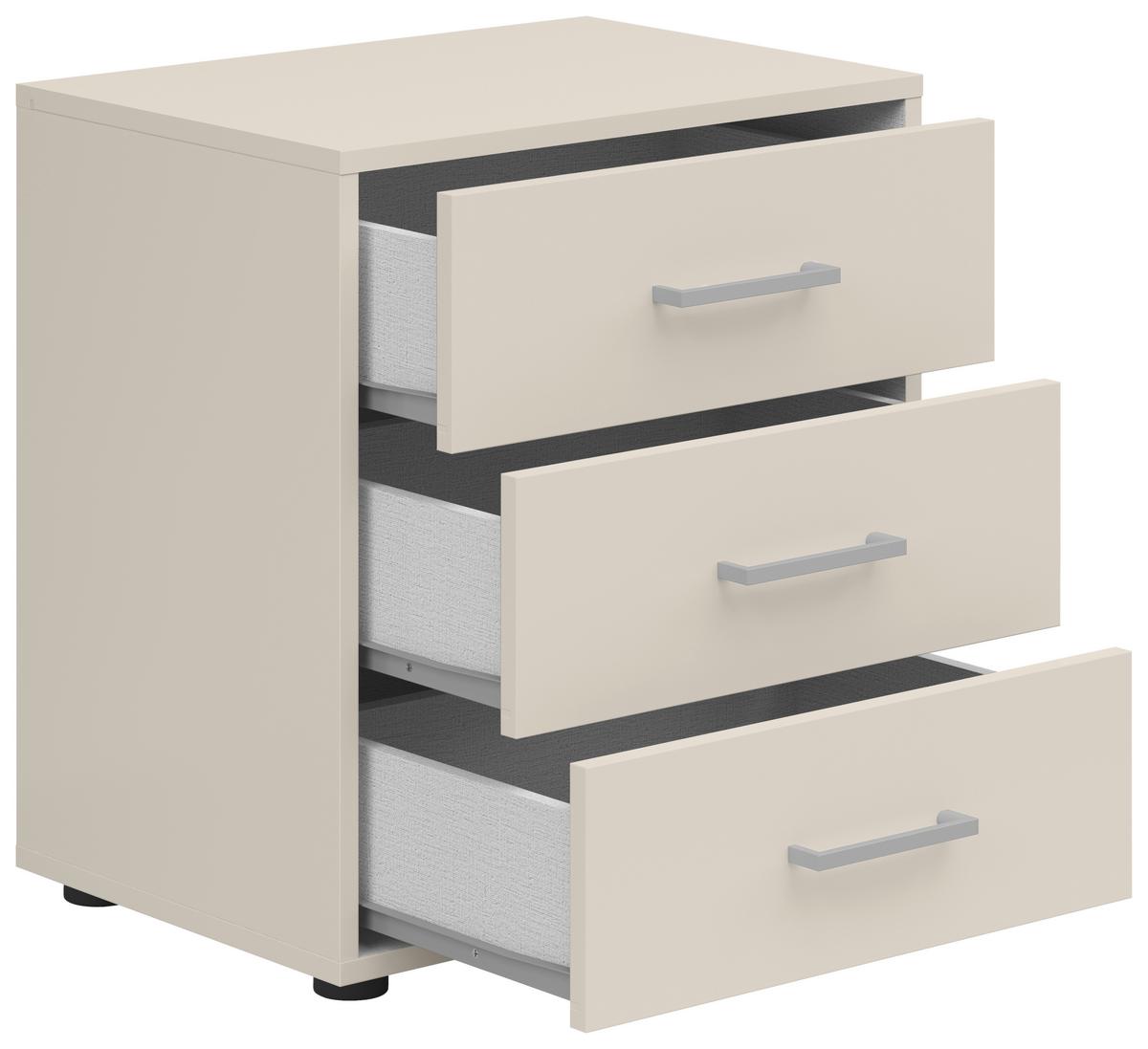 Noptieră SMART 3 - alb/cașmir, Konventionell, material pe bază de lemn (50/54/35cm)