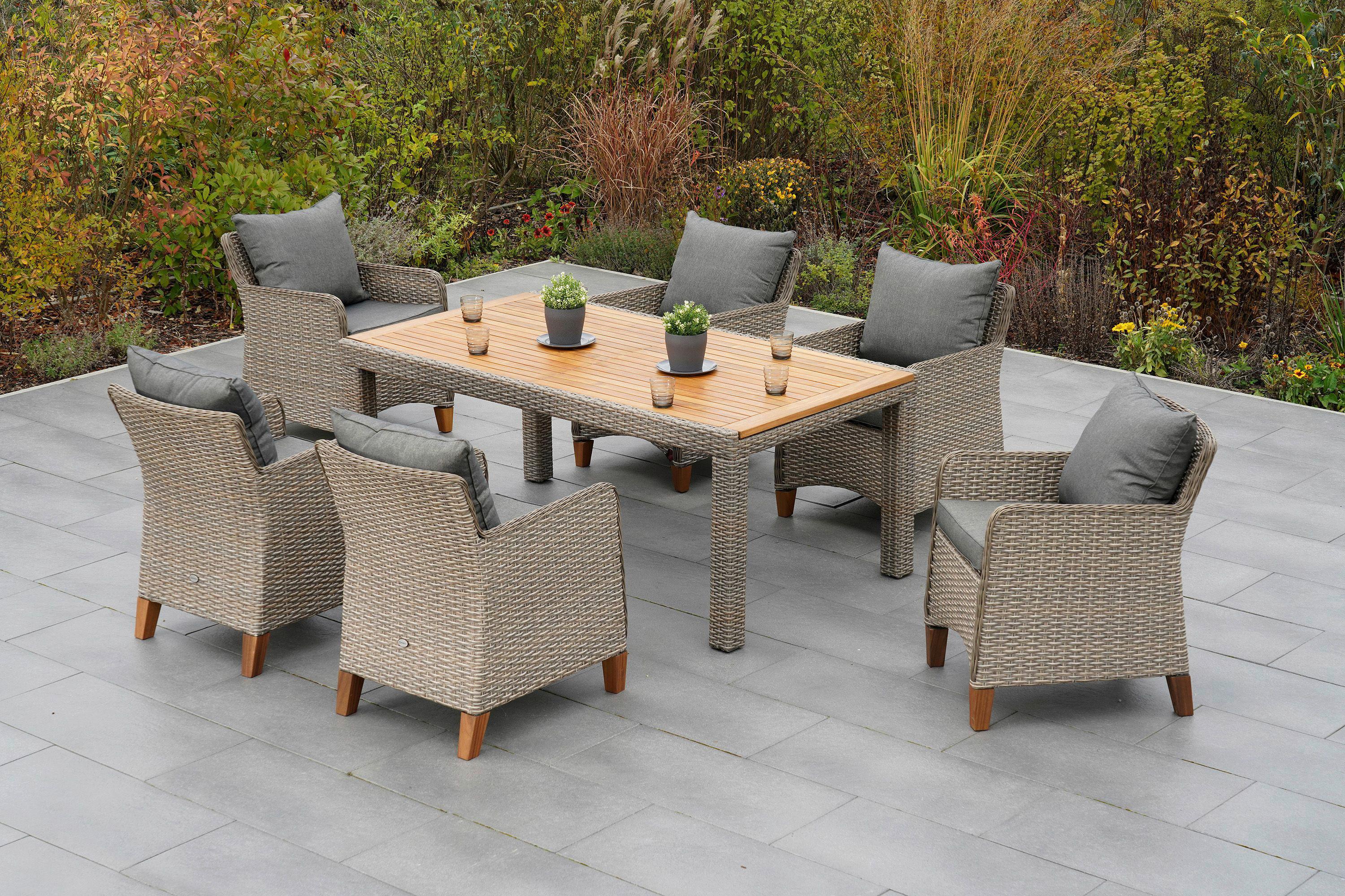 Vrtna Miza Flexi - bež, Moderno, kovina/umetna masa (180-240/100/74cm) - Gardenson