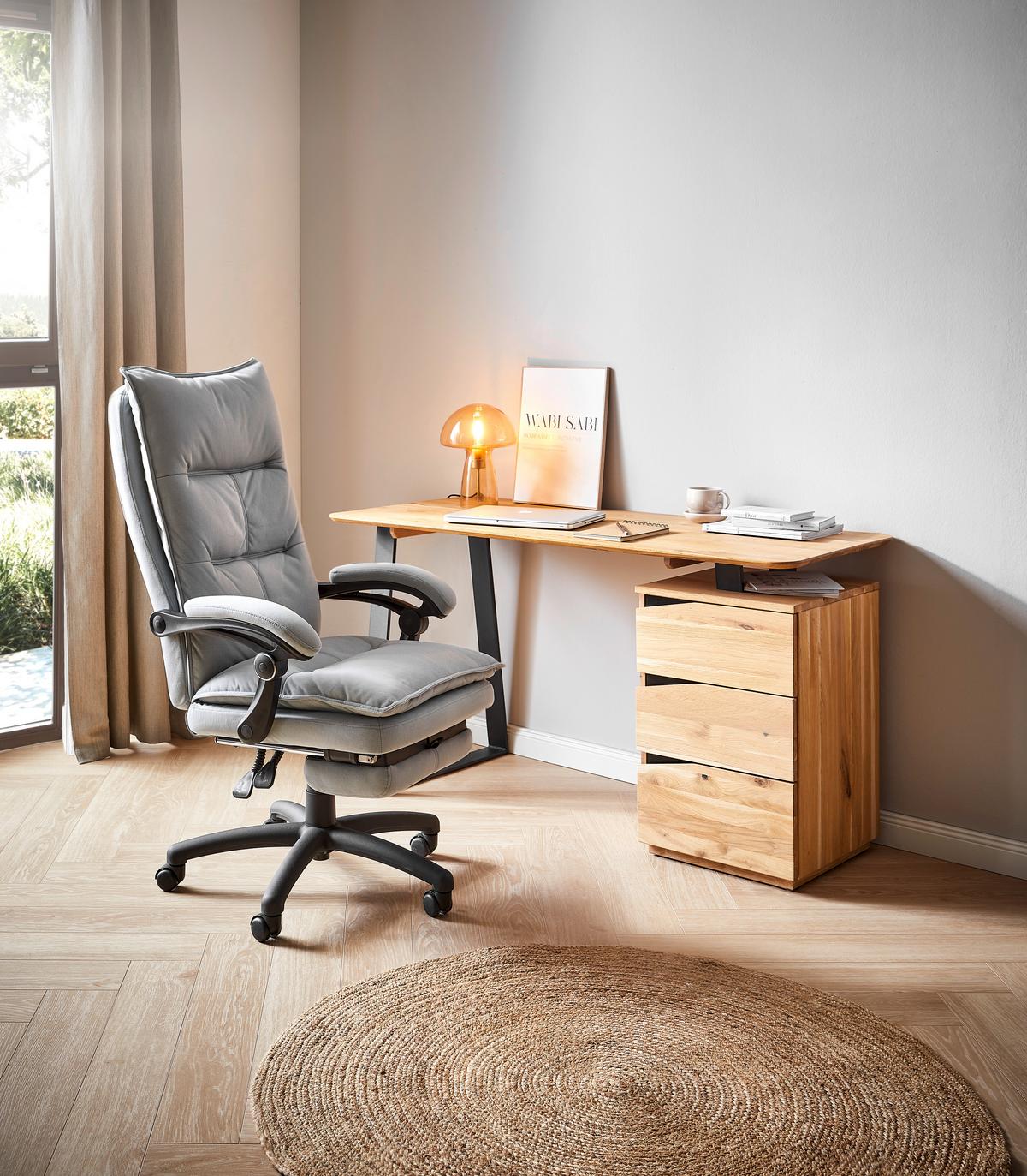 BIURKO LYNX -LINEA NATURA- - dąb dziki/czarny, Natur, metal/drewno (140/65/75cm) - Linea Natura