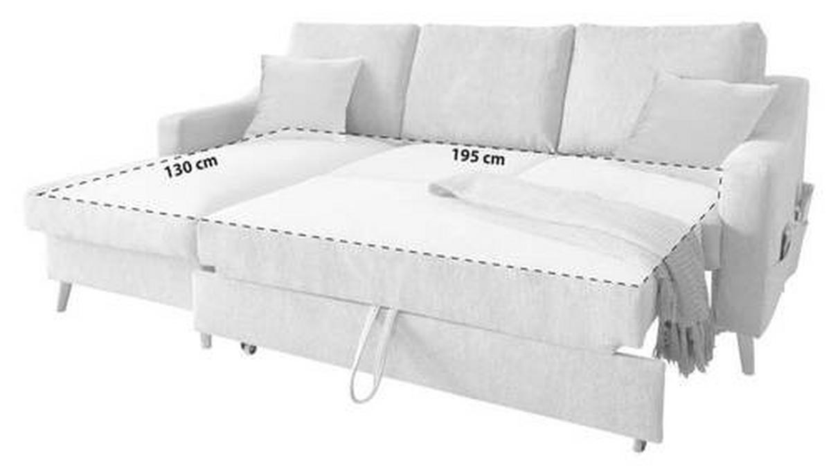 Wohnlandschaft Valentina Blau Mikrofaser - Blau/Schwarz, Design, Holz/Textil (150/228cm) - MID.YOU