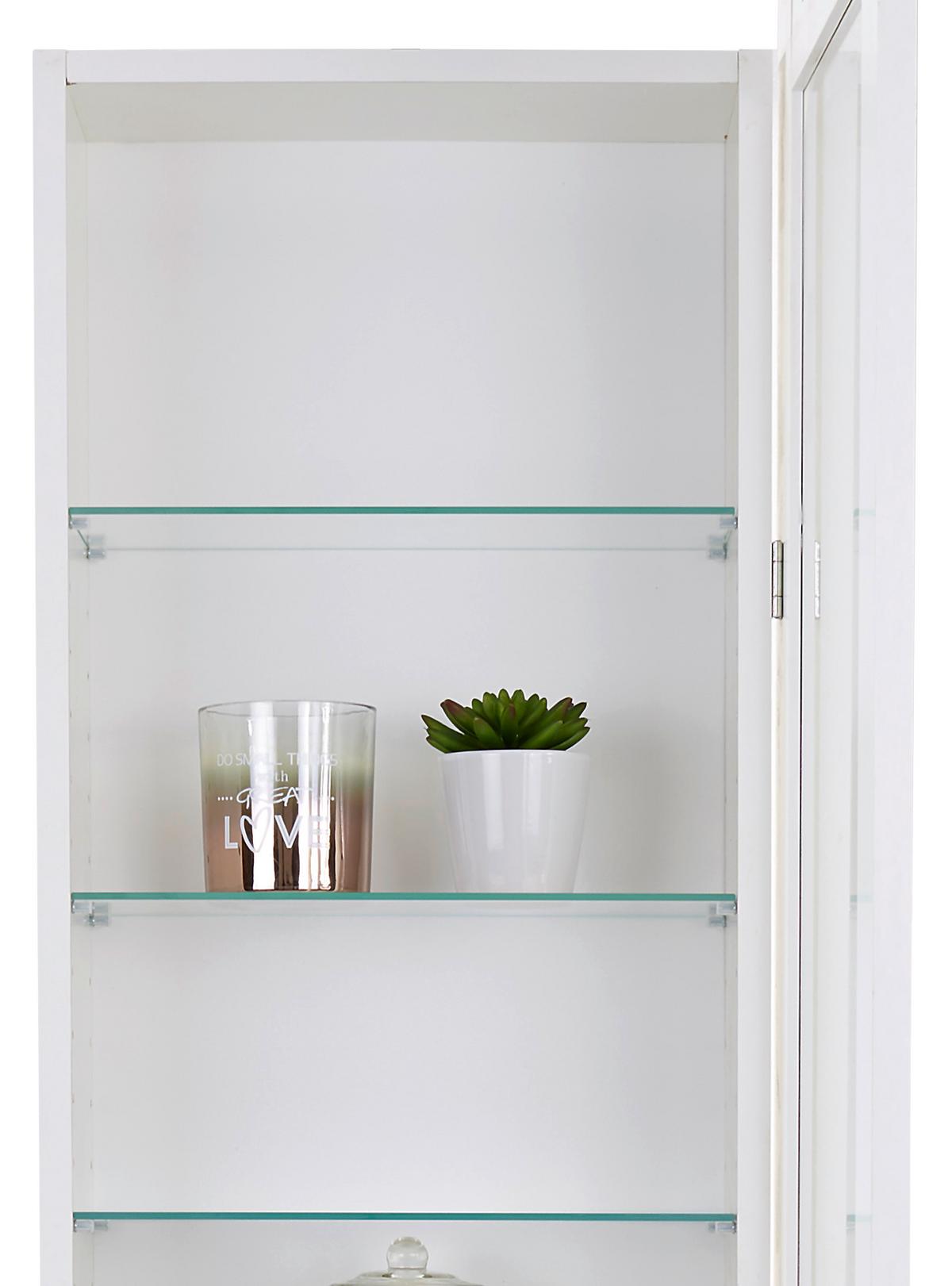 Falivitrin Fehér 8 Üvegpolccal Boni - fehér, Modern, faalapú anyag/Üveg (42/168,5/17cm)