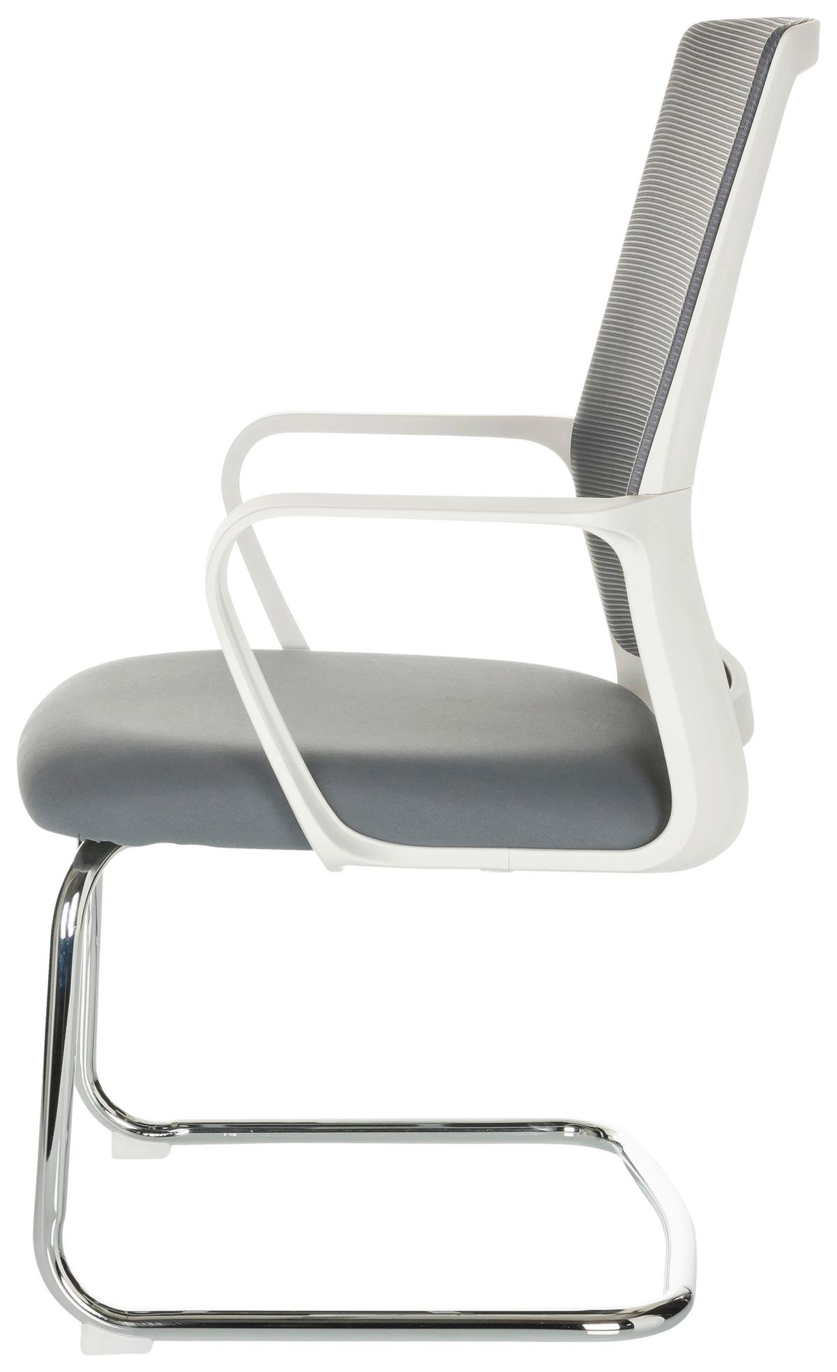 Konferenčni Stol Visiter W, Siva - srebrne barve/siva, Basics, kovina/tekstil (60/97-98/60cm) - MID.YOU